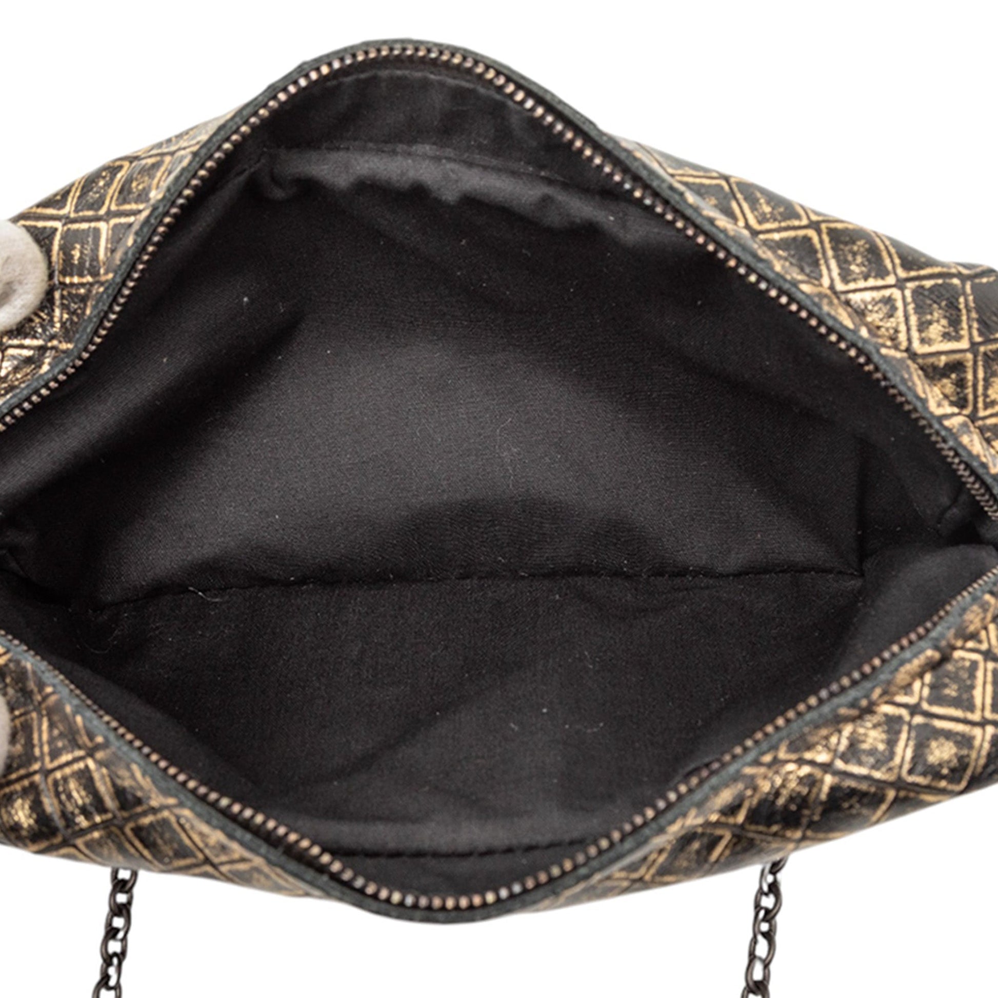 Bottega Veneta Metallic Calfskin Intrecciomirage Chain Flap Crossbody