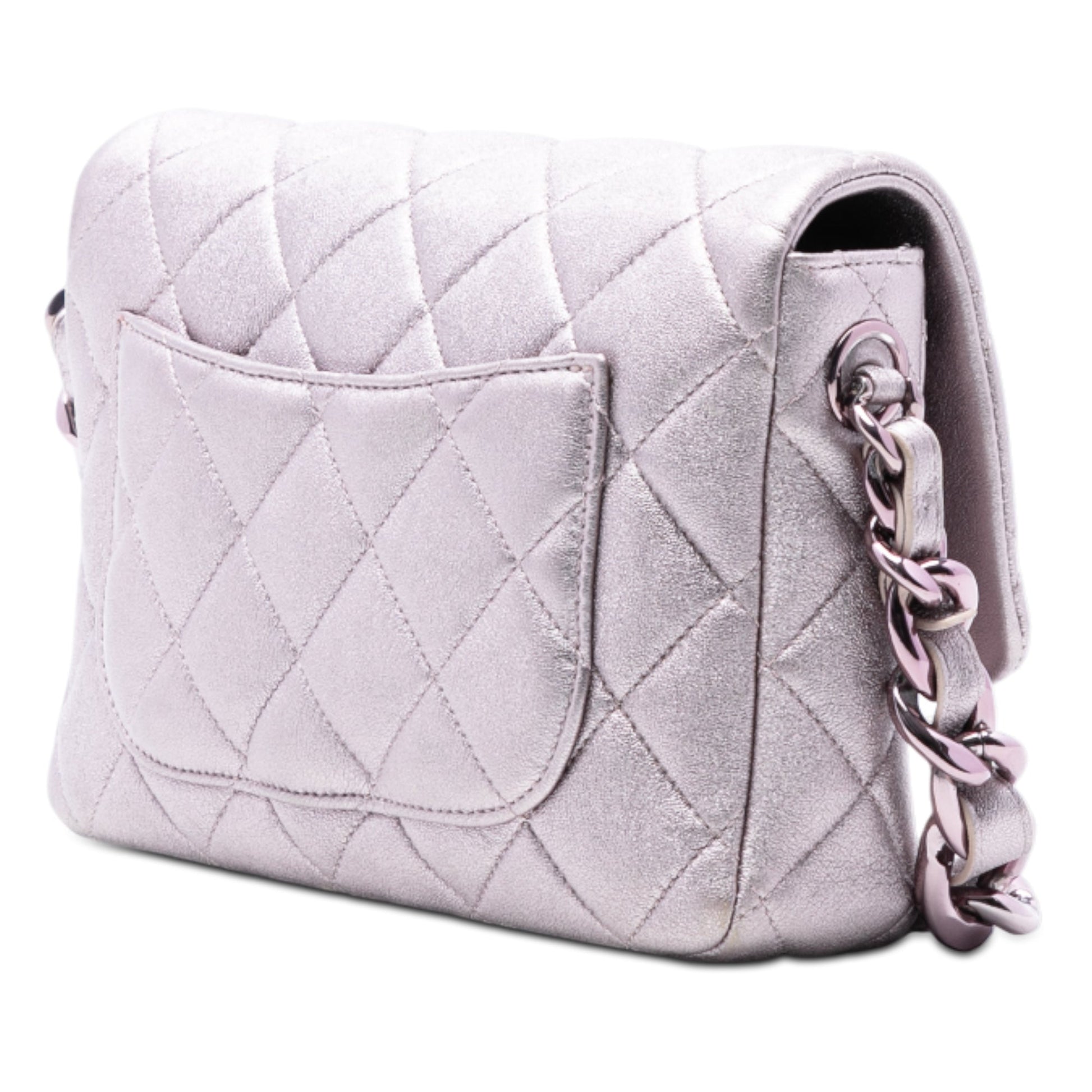 Chanel CC Quilted Metallic Lambskin Single Flap