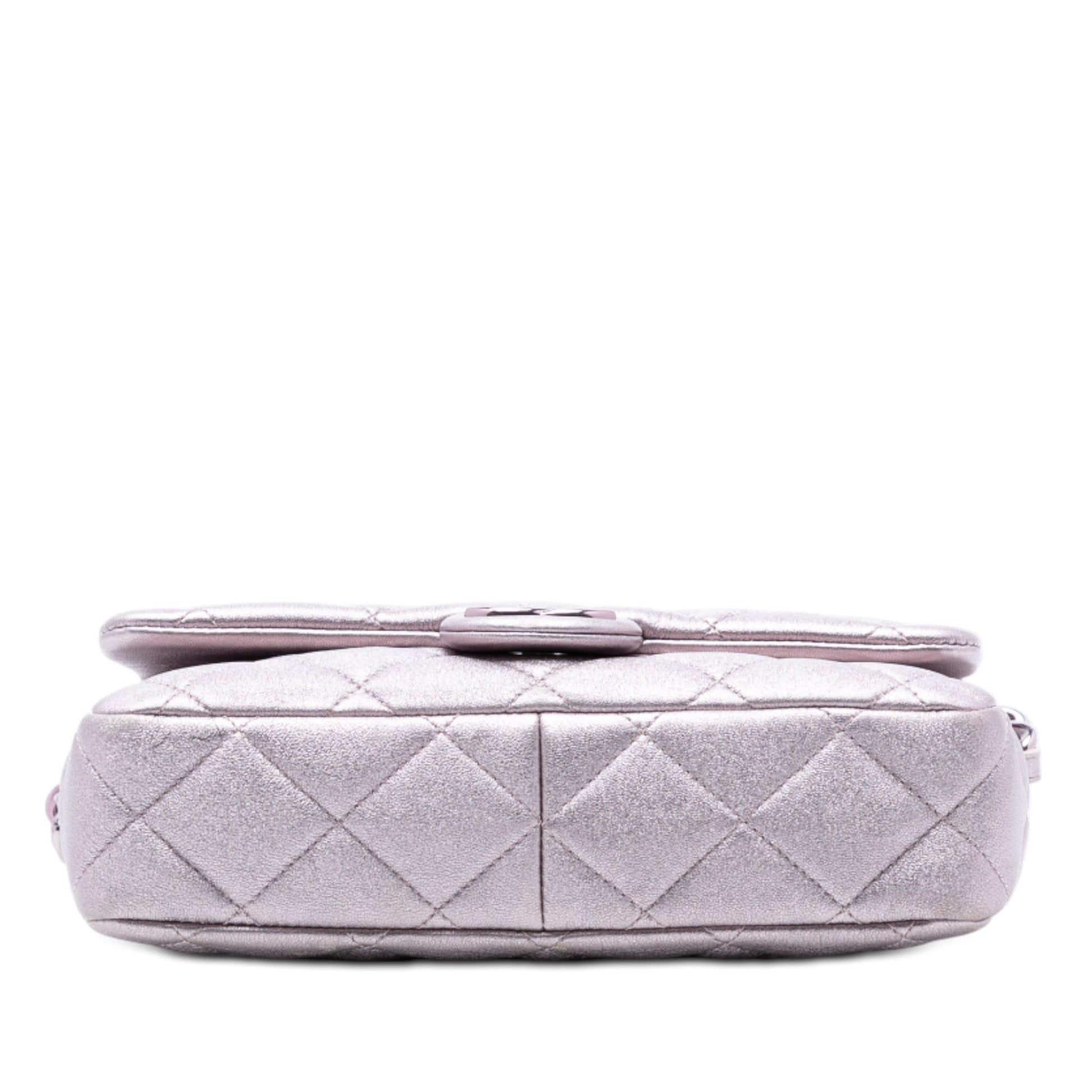 Chanel CC Quilted Metallic Lambskin Single Flap