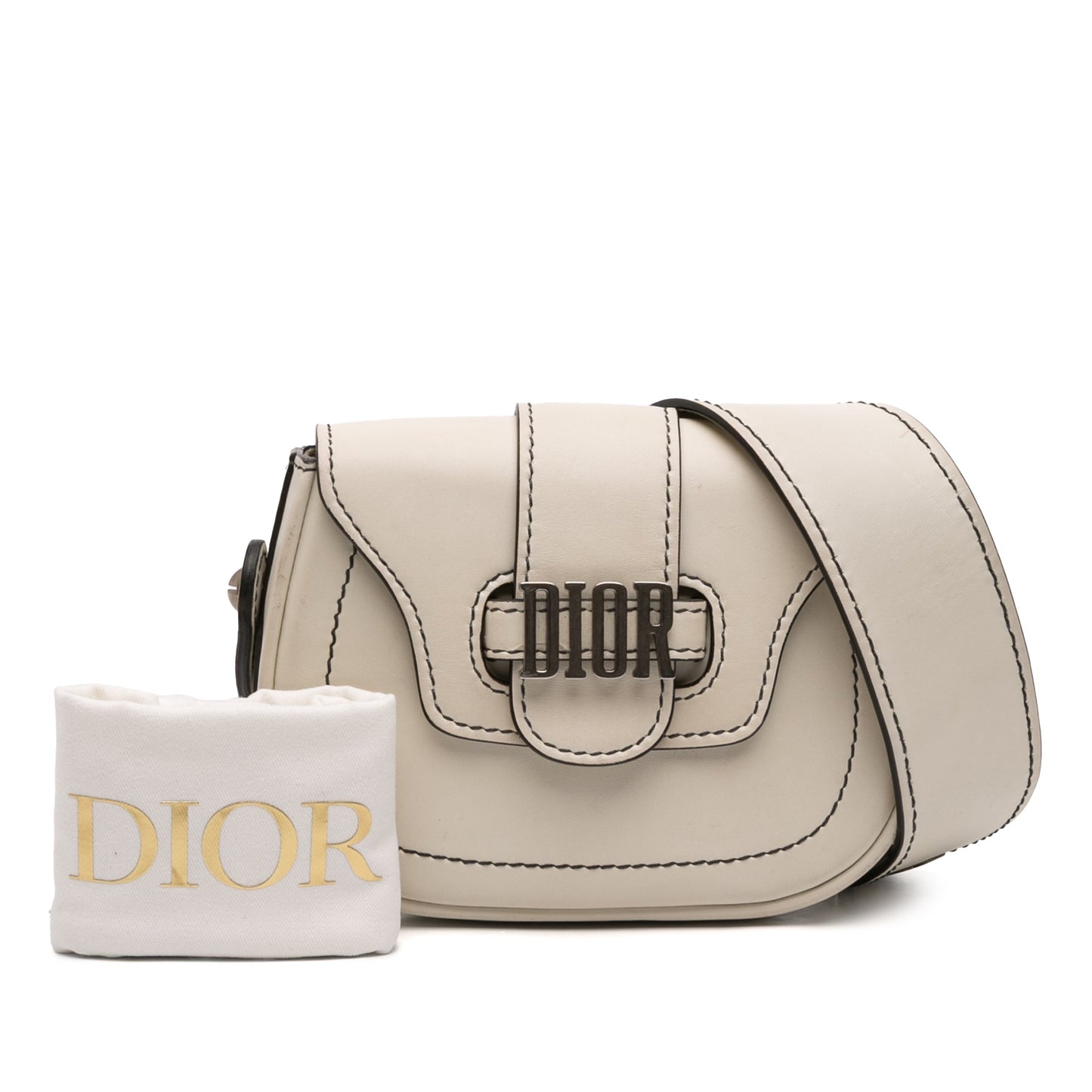 Dior Mini Leather D Fence Saddle Bag