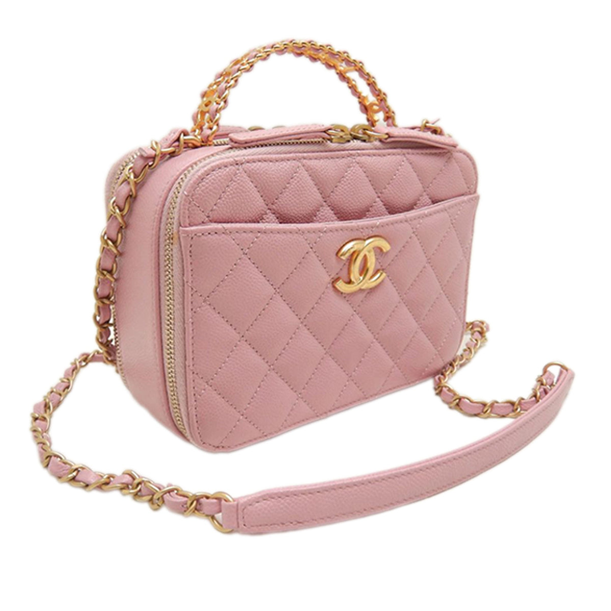 Chanel Small Quilted Caviar Pick Me Up Vanity Case