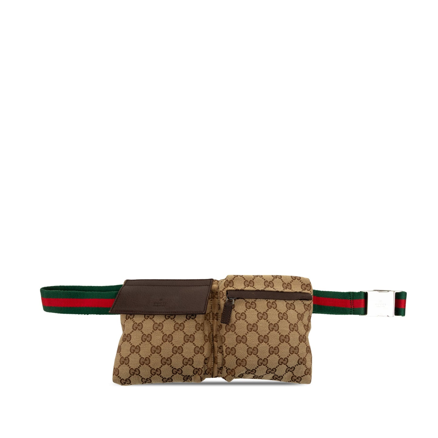 Gucci GG Canvas Web Double Pocket Belt Bag