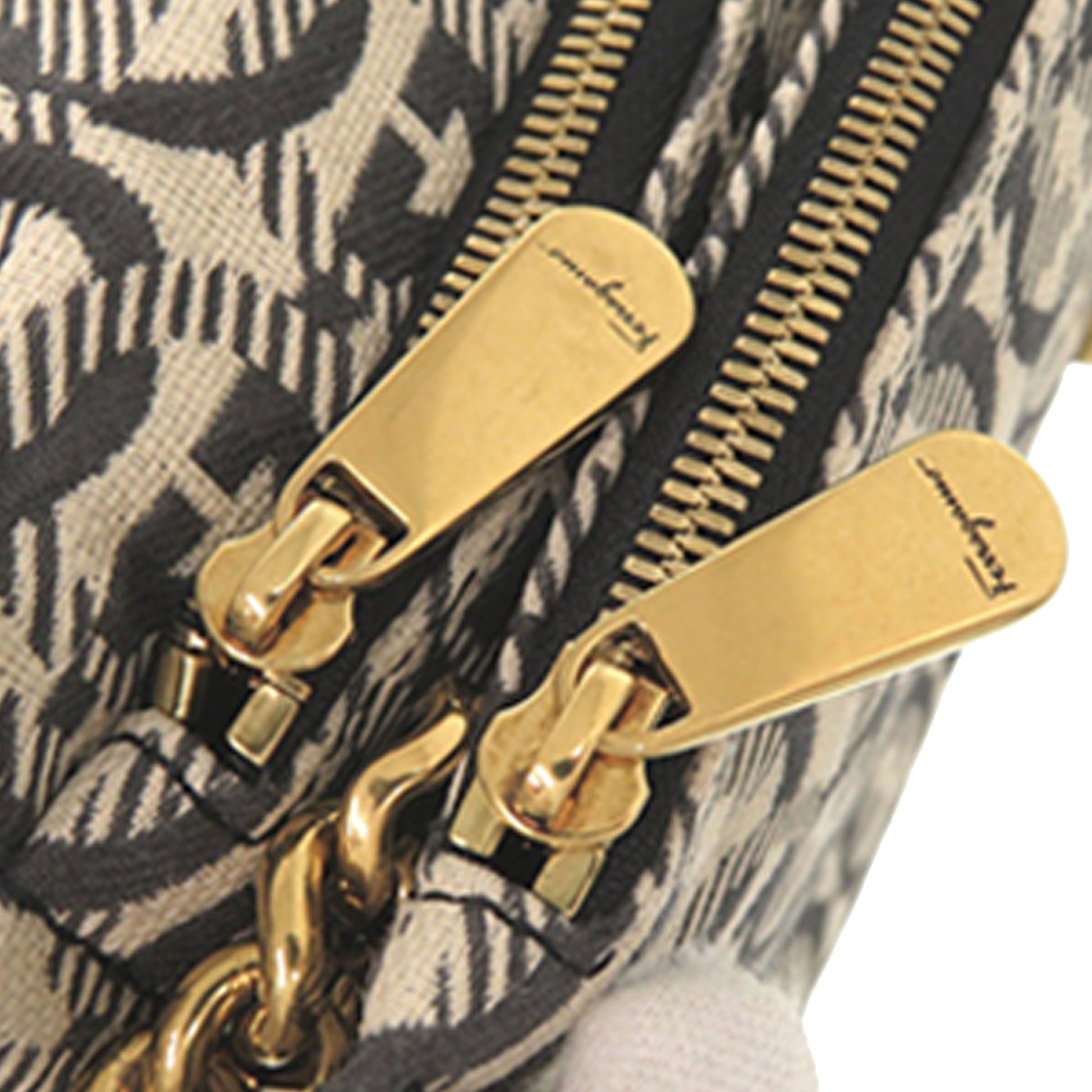 Ferragamo Gancini Canvas Viva Bow Shoulder Bag