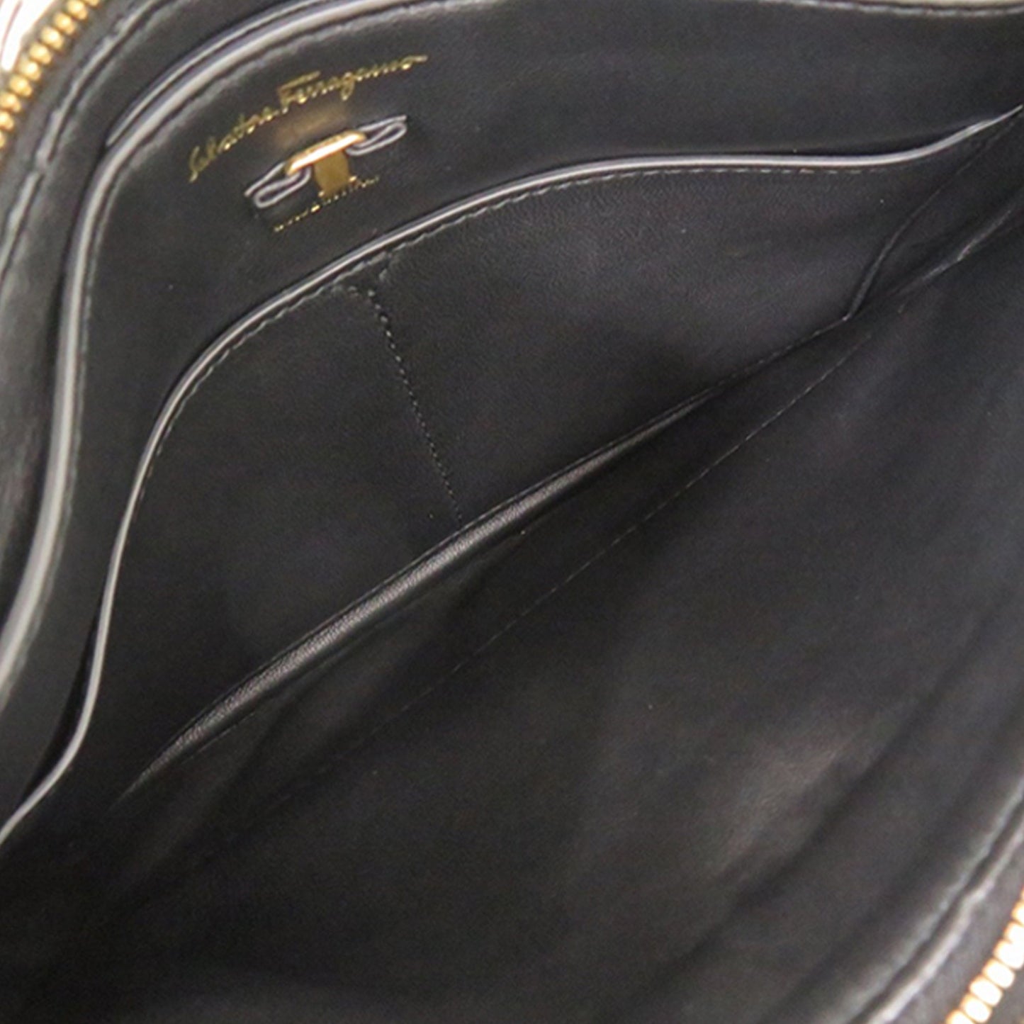 Ferragamo Gancini Canvas Viva Bow Shoulder Bag