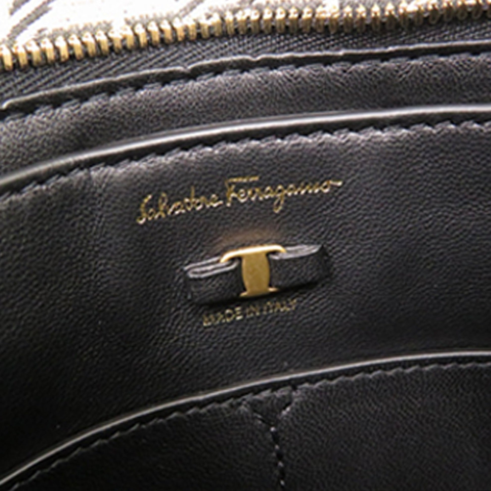 Ferragamo Gancini Canvas Viva Bow Shoulder Bag