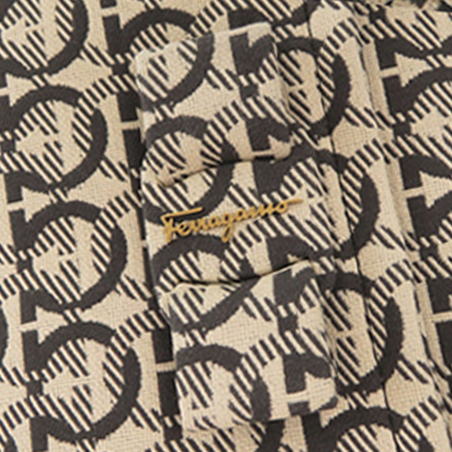 Ferragamo Gancini Canvas Viva Bow Shoulder Bag