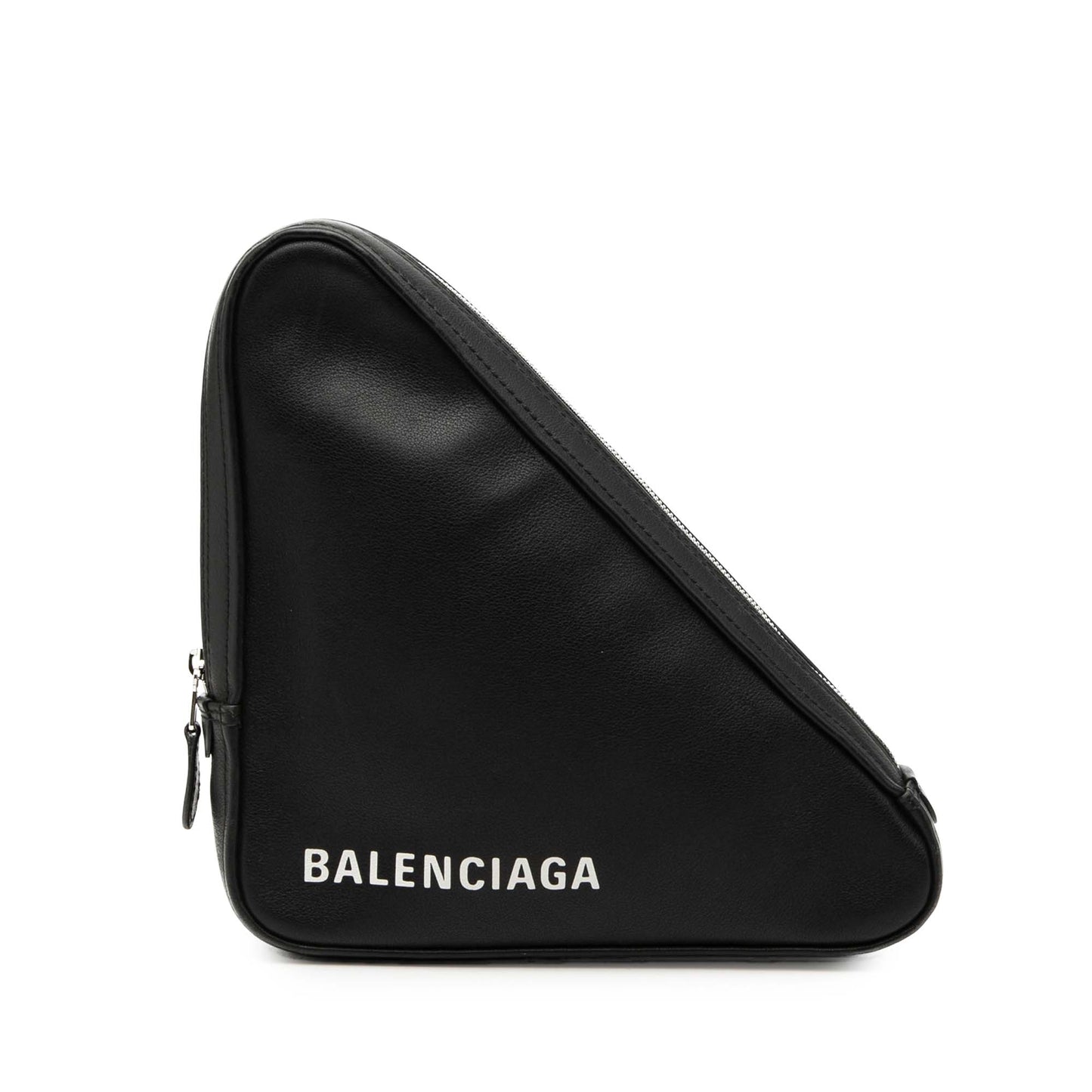 Balenciaga Medium Leather Triangle Clutch