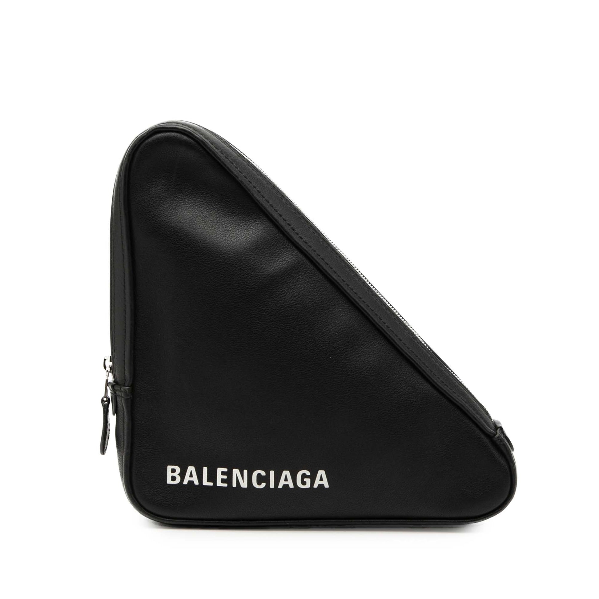 Balenciaga Medium Leather Triangle Clutch