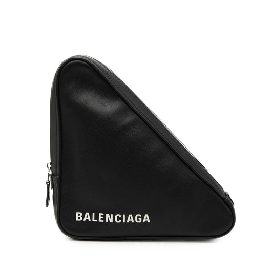 Balenciaga Medium Leather Triangle Clutch