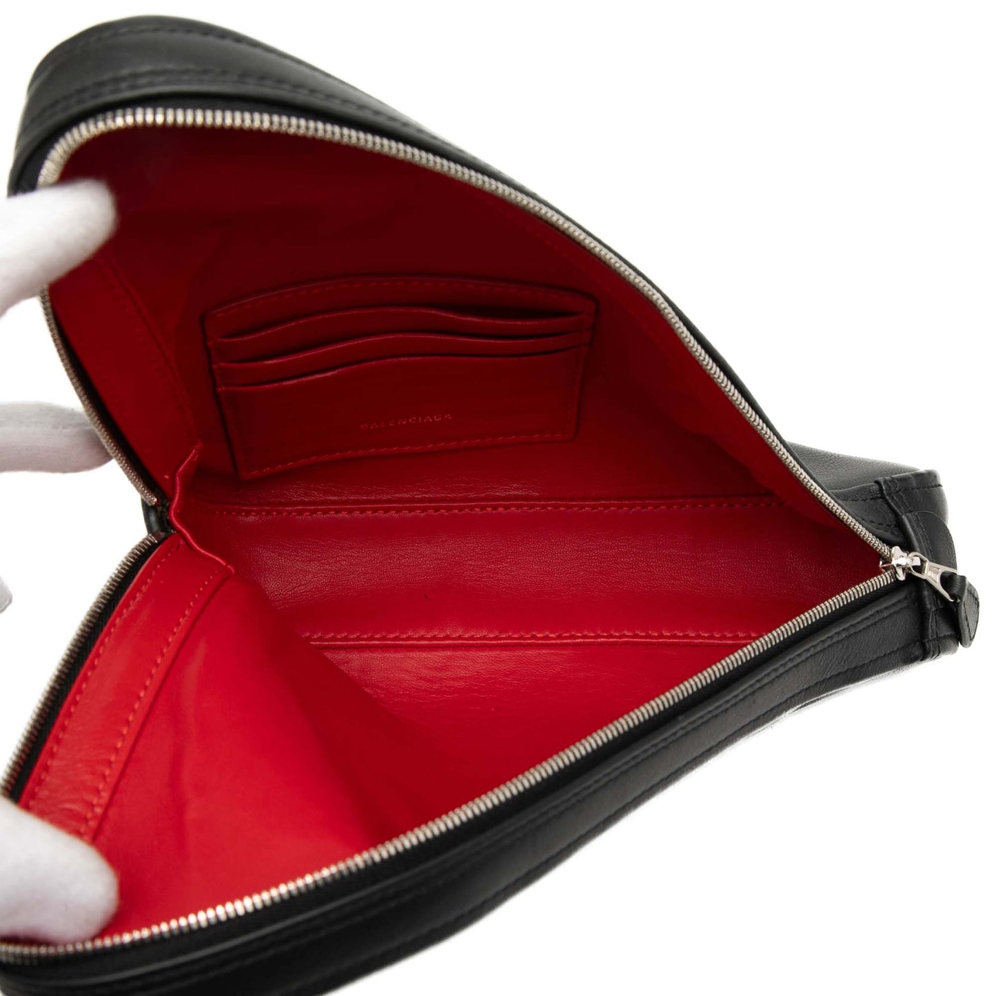 Balenciaga Medium Leather Triangle Clutch