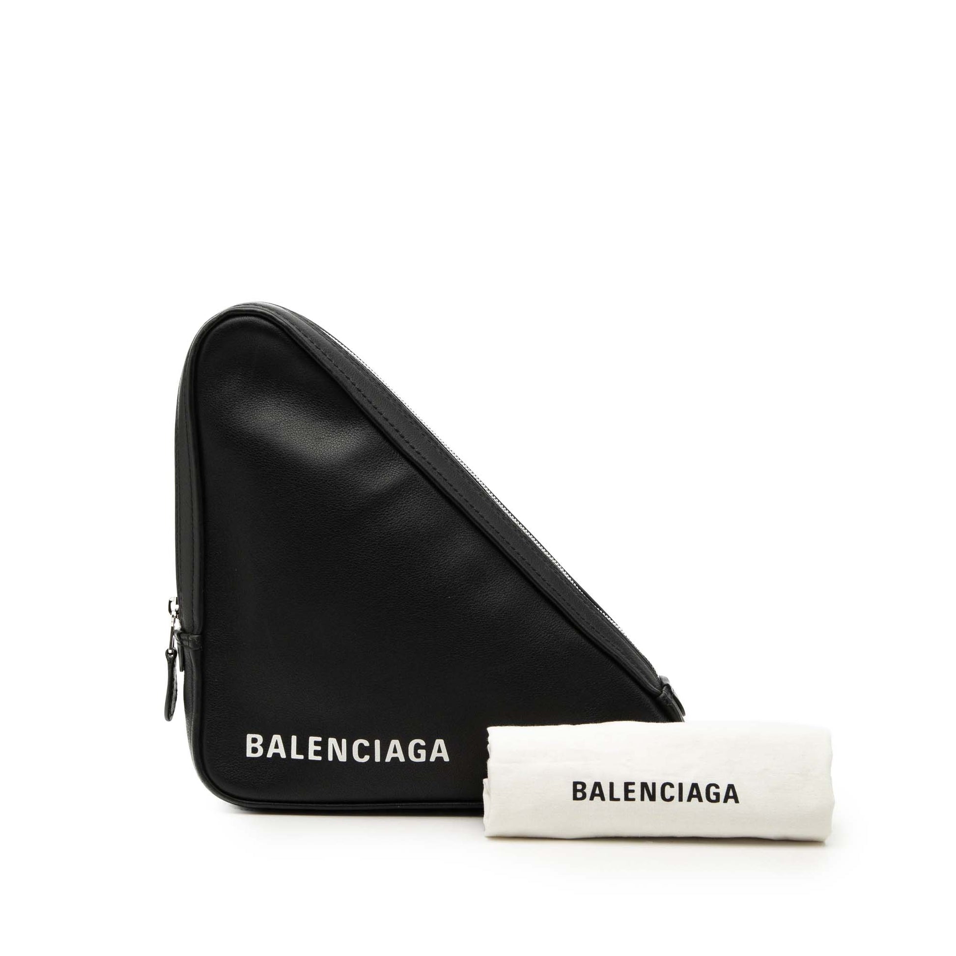 Balenciaga Medium Leather Triangle Clutch