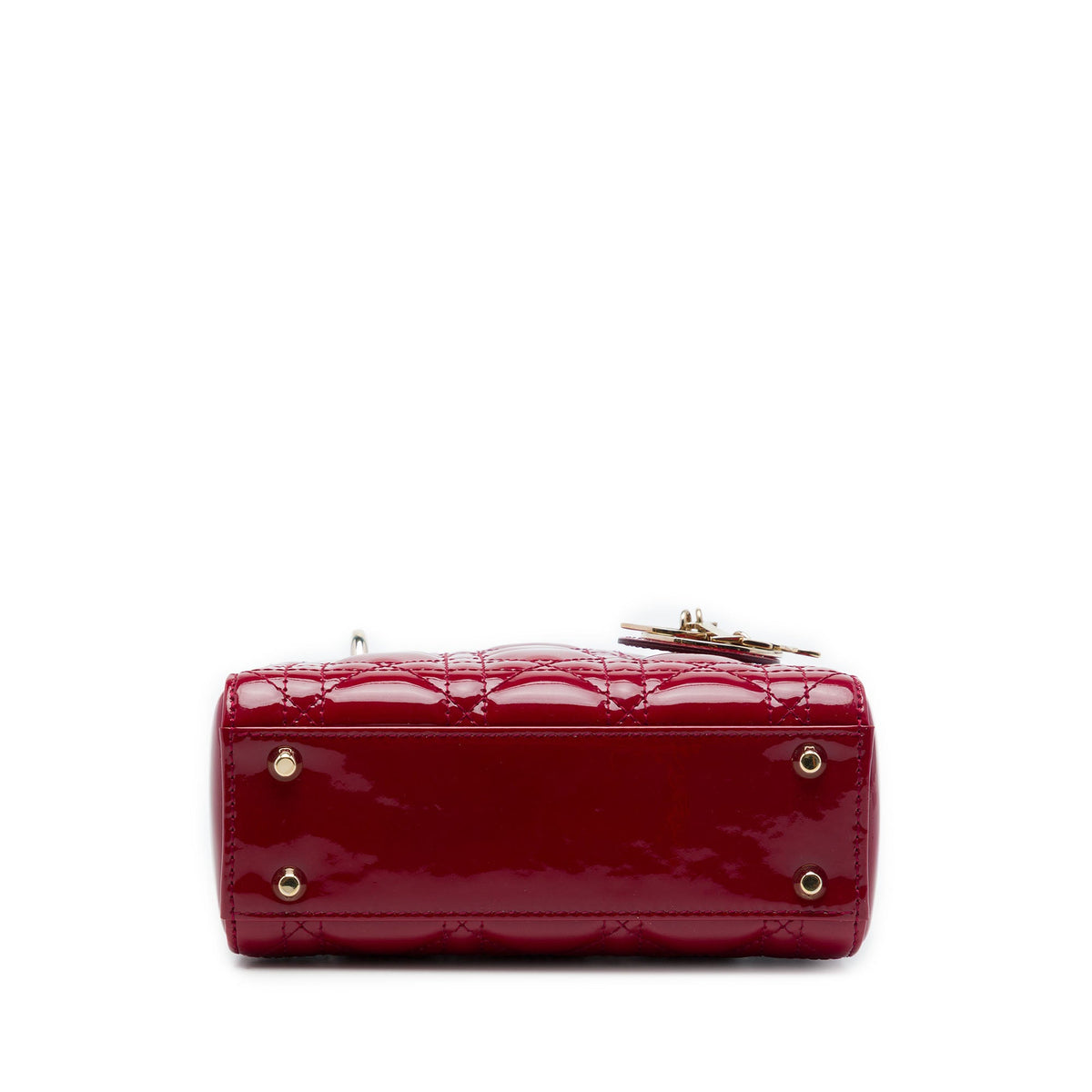 Dior Mini Patent Cannage Lady Dior — Red