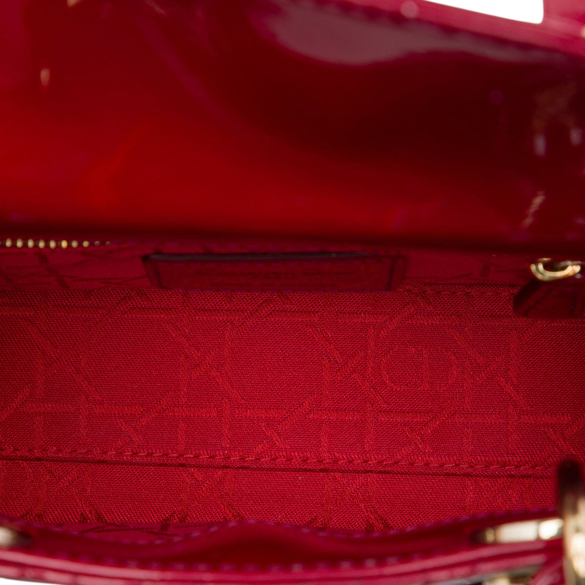 Dior Mini Patent Cannage Lady Dior — Red
