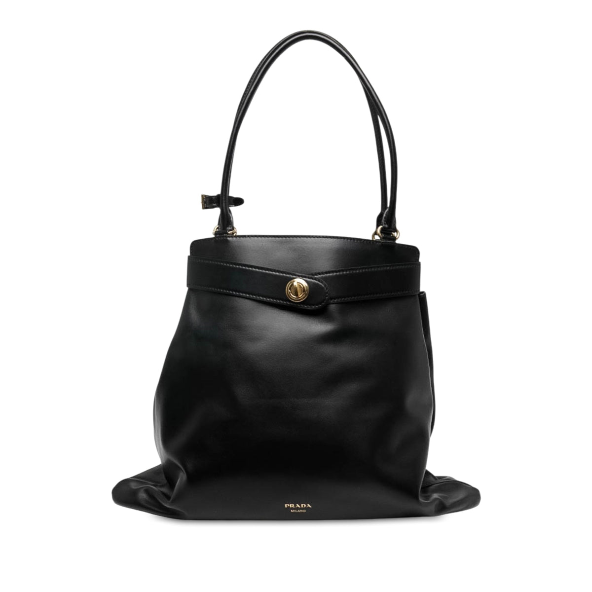 Prada Calfskin Etude Softy Shoulder Bag — Black
