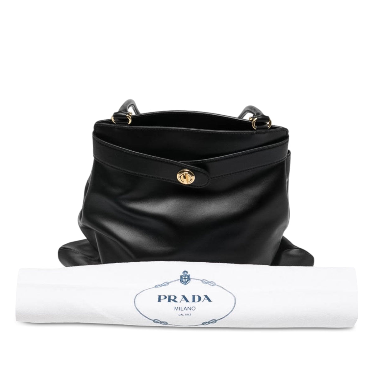 Prada Calfskin Etude Softy Shoulder Bag — Black
