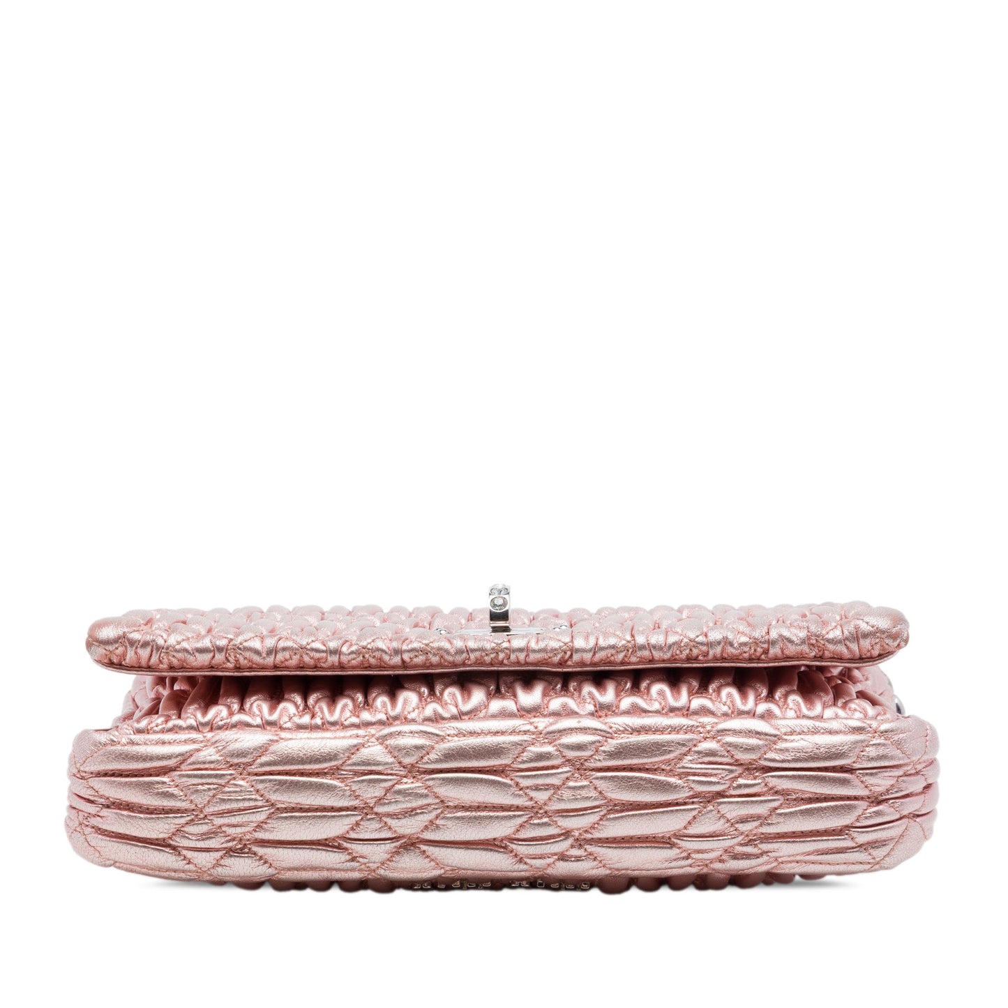 Miu Miu Matelasse Metallic Nappa Crystal Chain Satchel