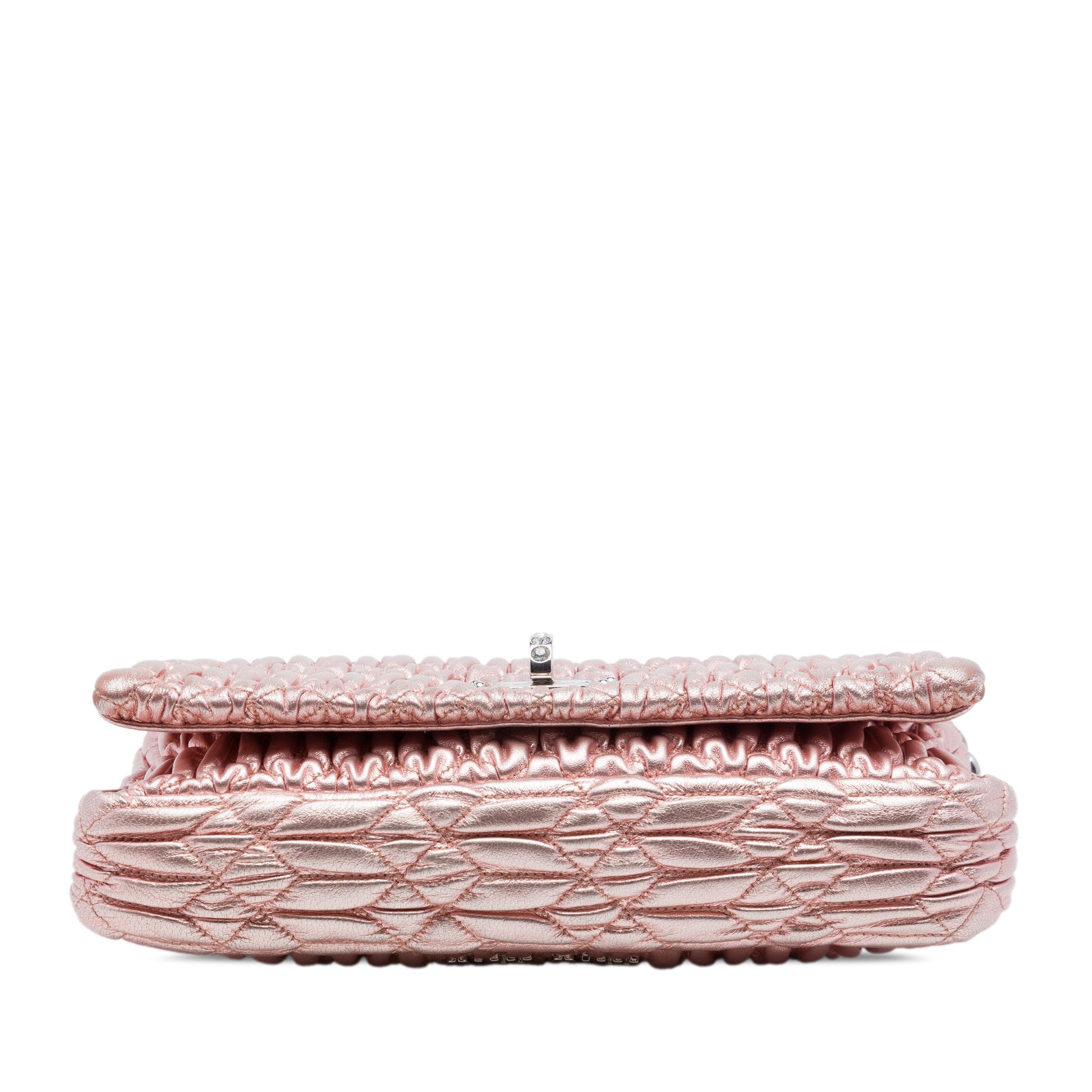 Miu Miu Matelasse Metallic Nappa Crystal Chain Satchel