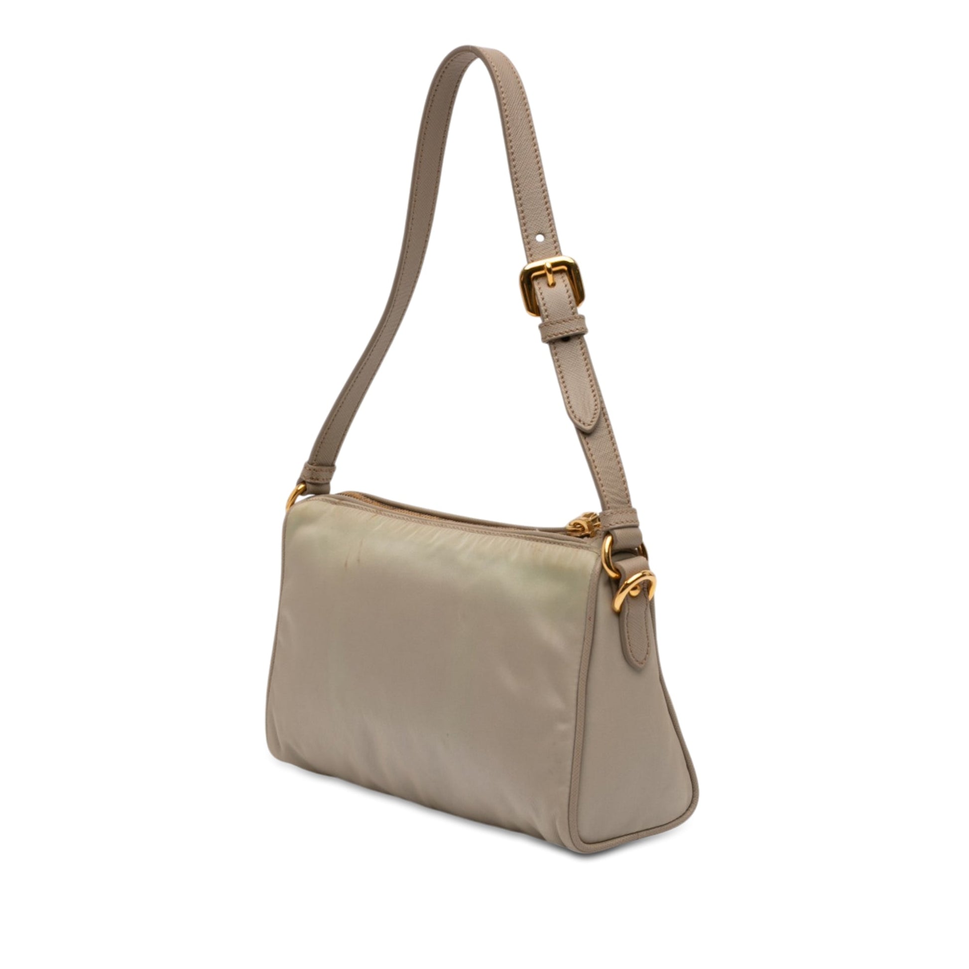 Prada Saffiano Trimmed Tessuto Pocket Shoulder Bag
