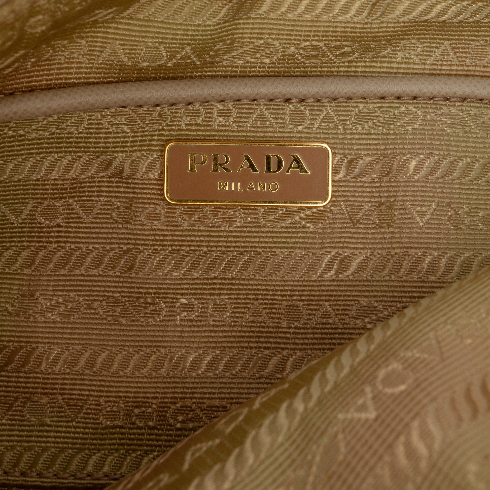 Prada Saffiano Trimmed Tessuto Pocket Shoulder Bag