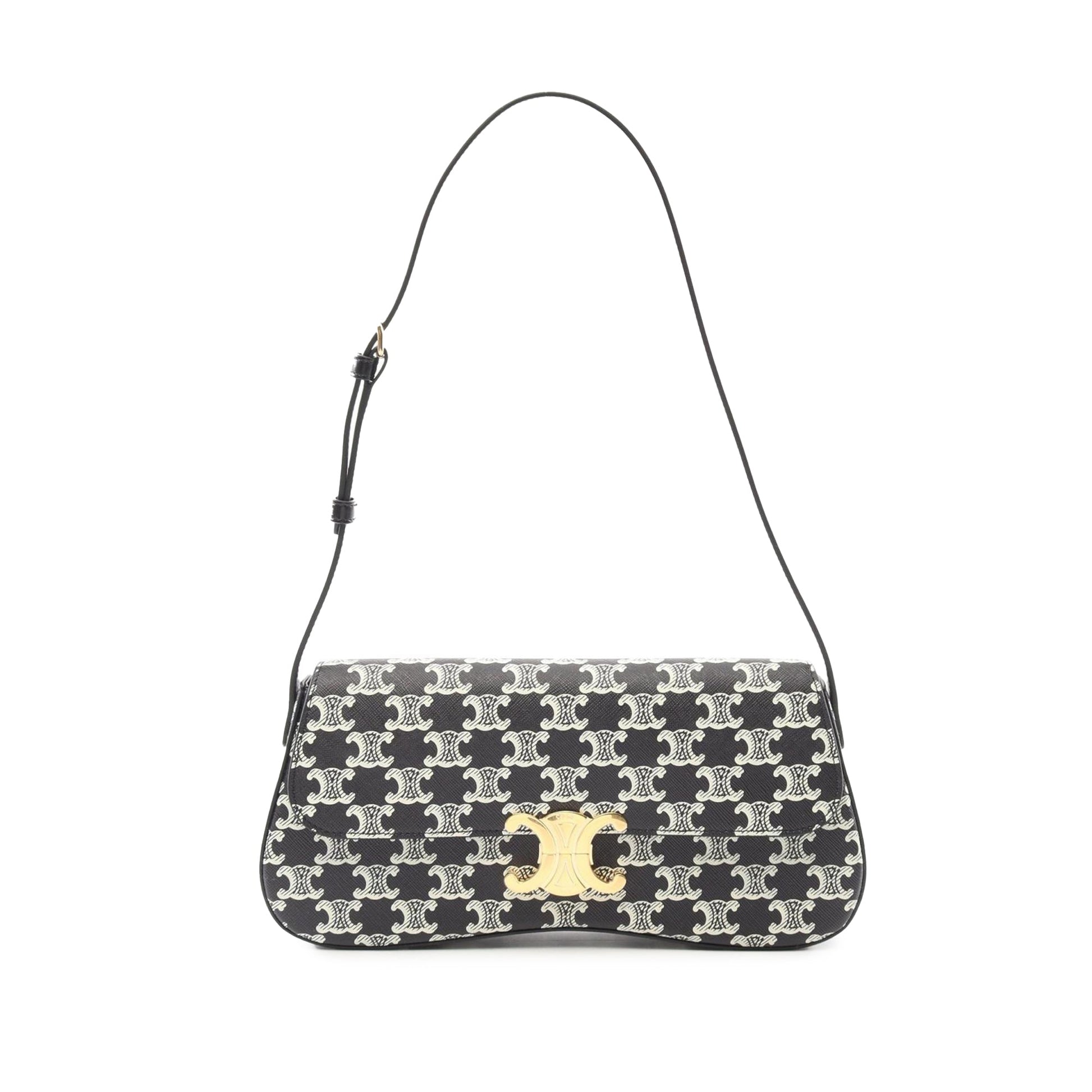 Celine Medium Triomphe Coated Canvas Roller Shoulder Bag