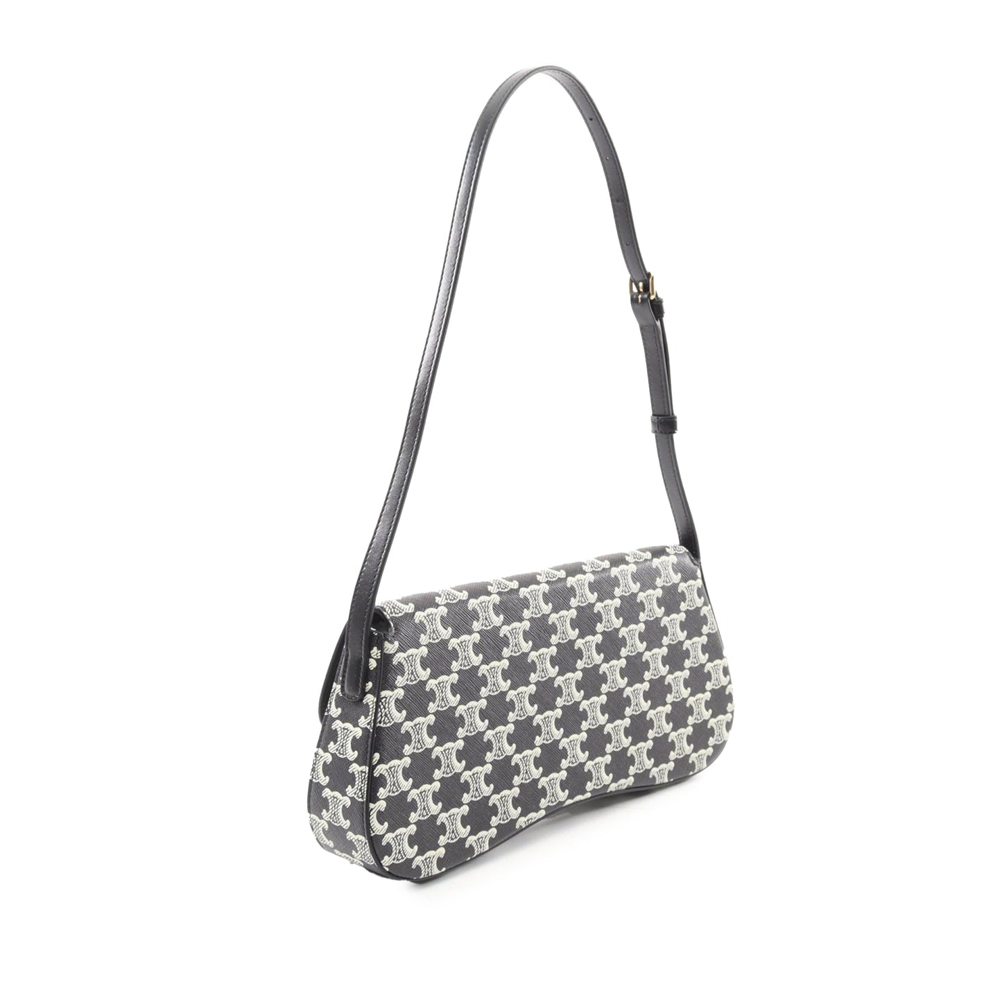 Celine Medium Triomphe Coated Canvas Roller Shoulder Bag
