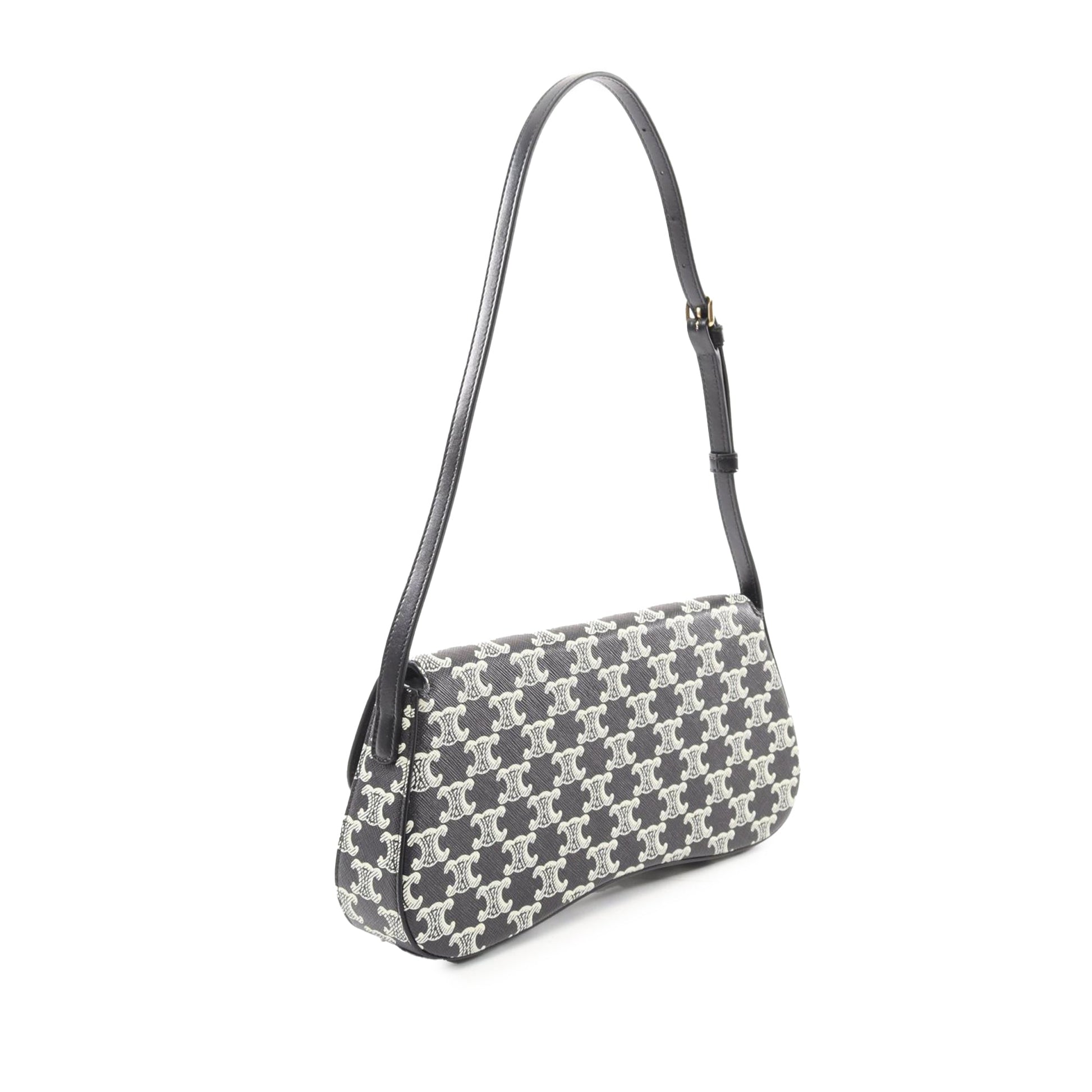Celine Medium Triomphe Coated Canvas Roller Shoulder Bag