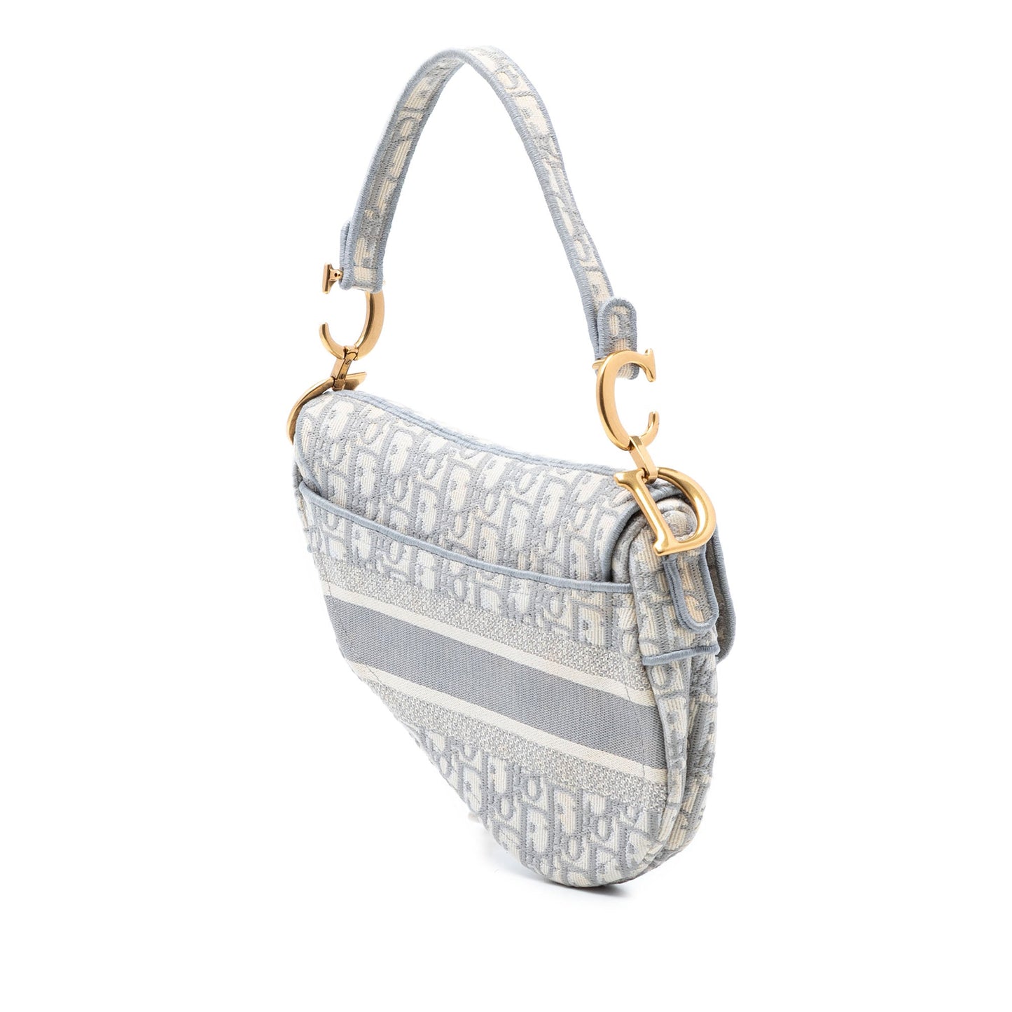 Dior Oblique Embroidered Canvas Saddle Bag