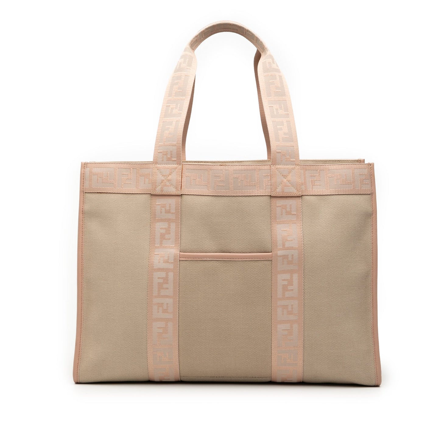 Fendi Zucca Trimmed Canvas Tote