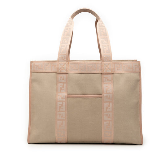 Fendi Zucca Trimmed Canvas Tote