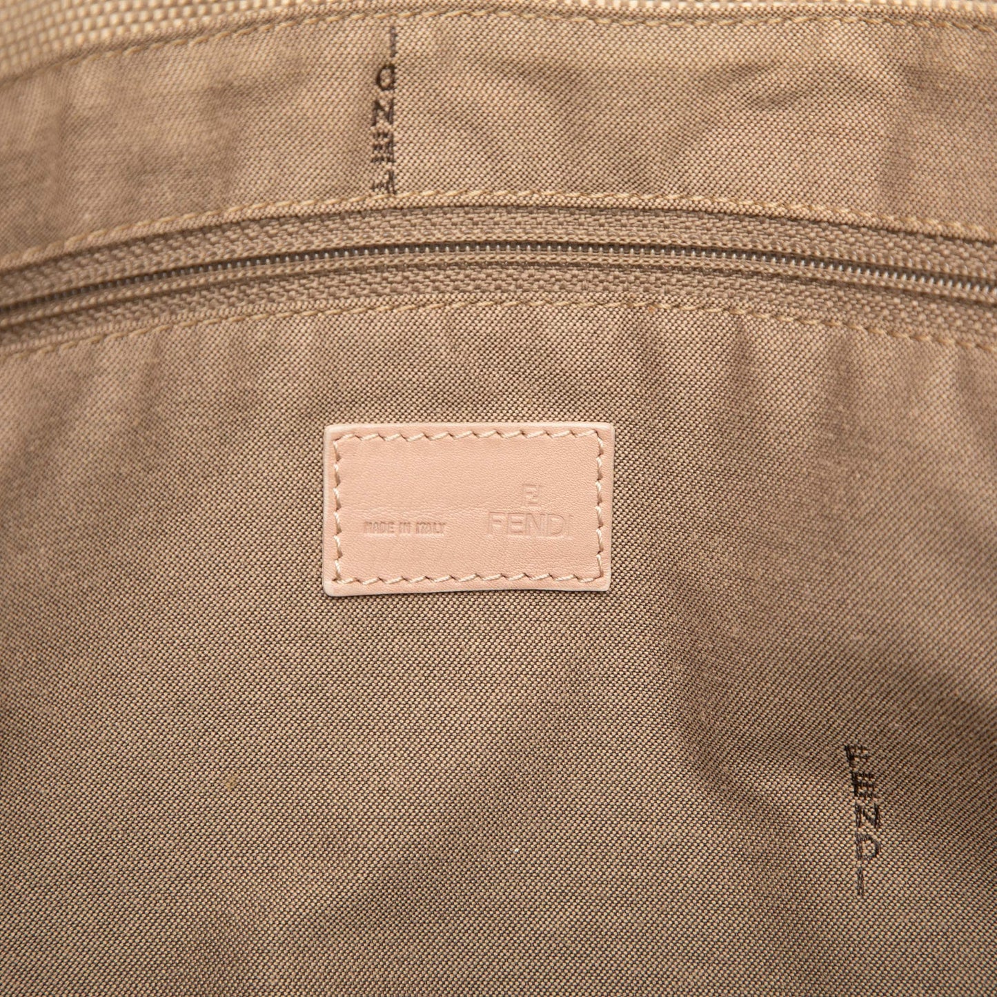 Fendi Zucca Trimmed Canvas Tote
