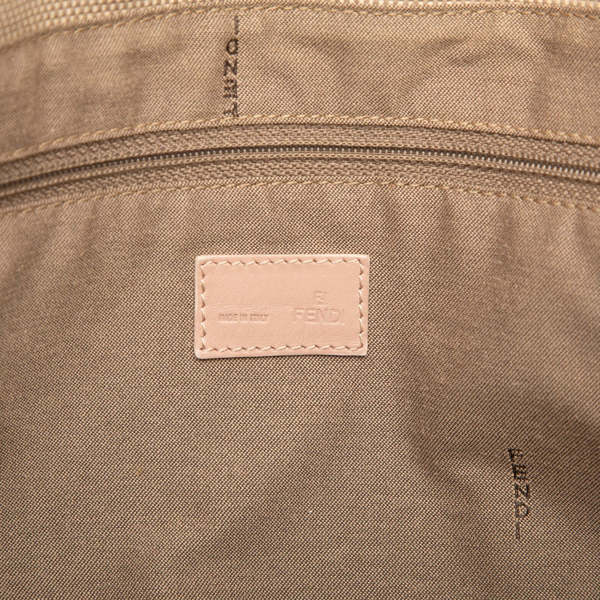 Fendi Zucca Trimmed Canvas Tote