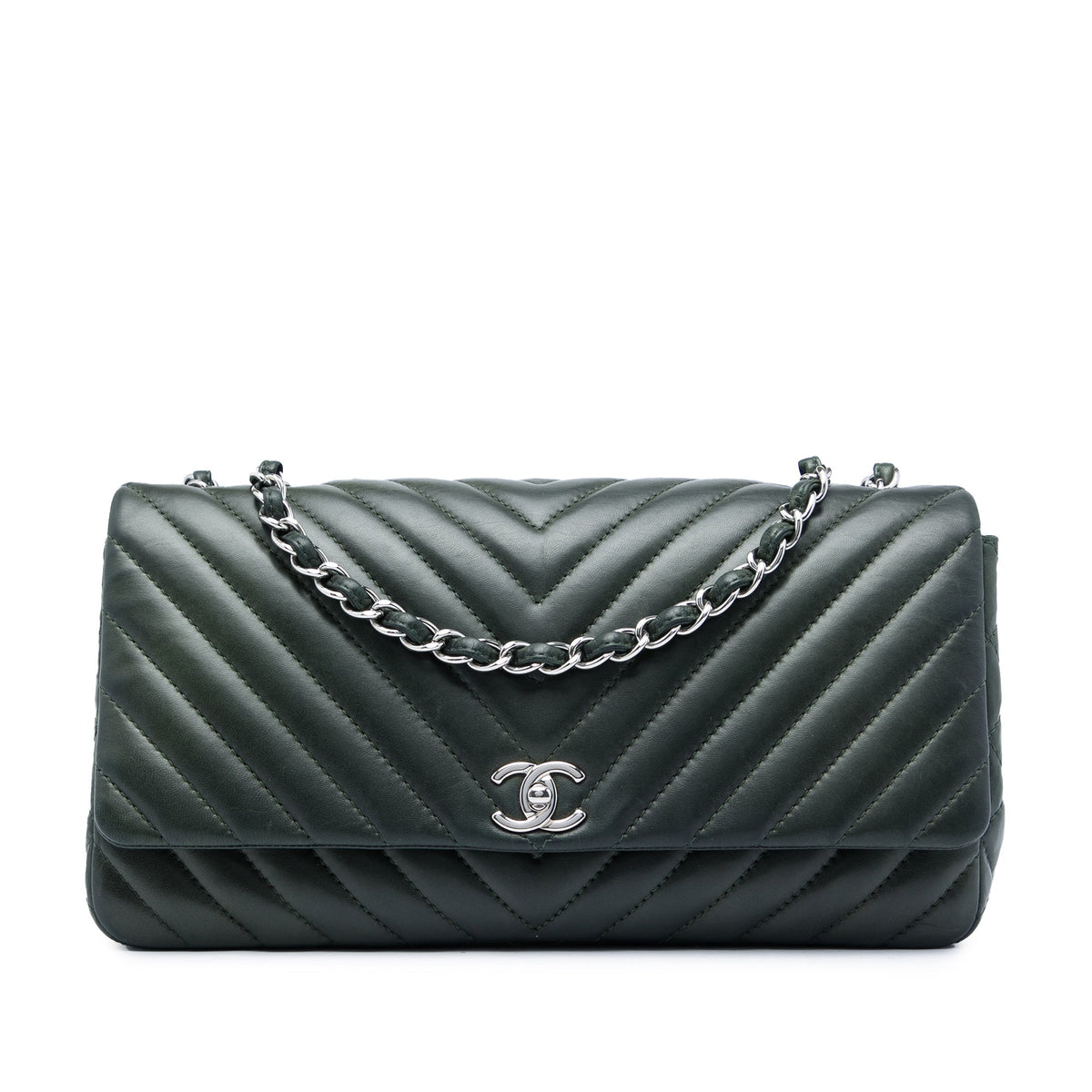 Chanel CC Chevron Lambskin Single Flap