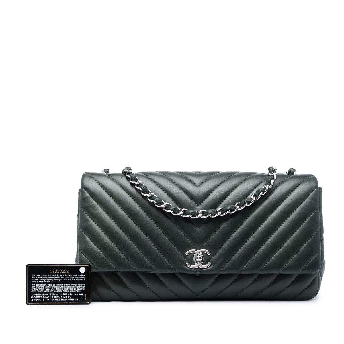 Chanel CC Chevron Lambskin Single Flap