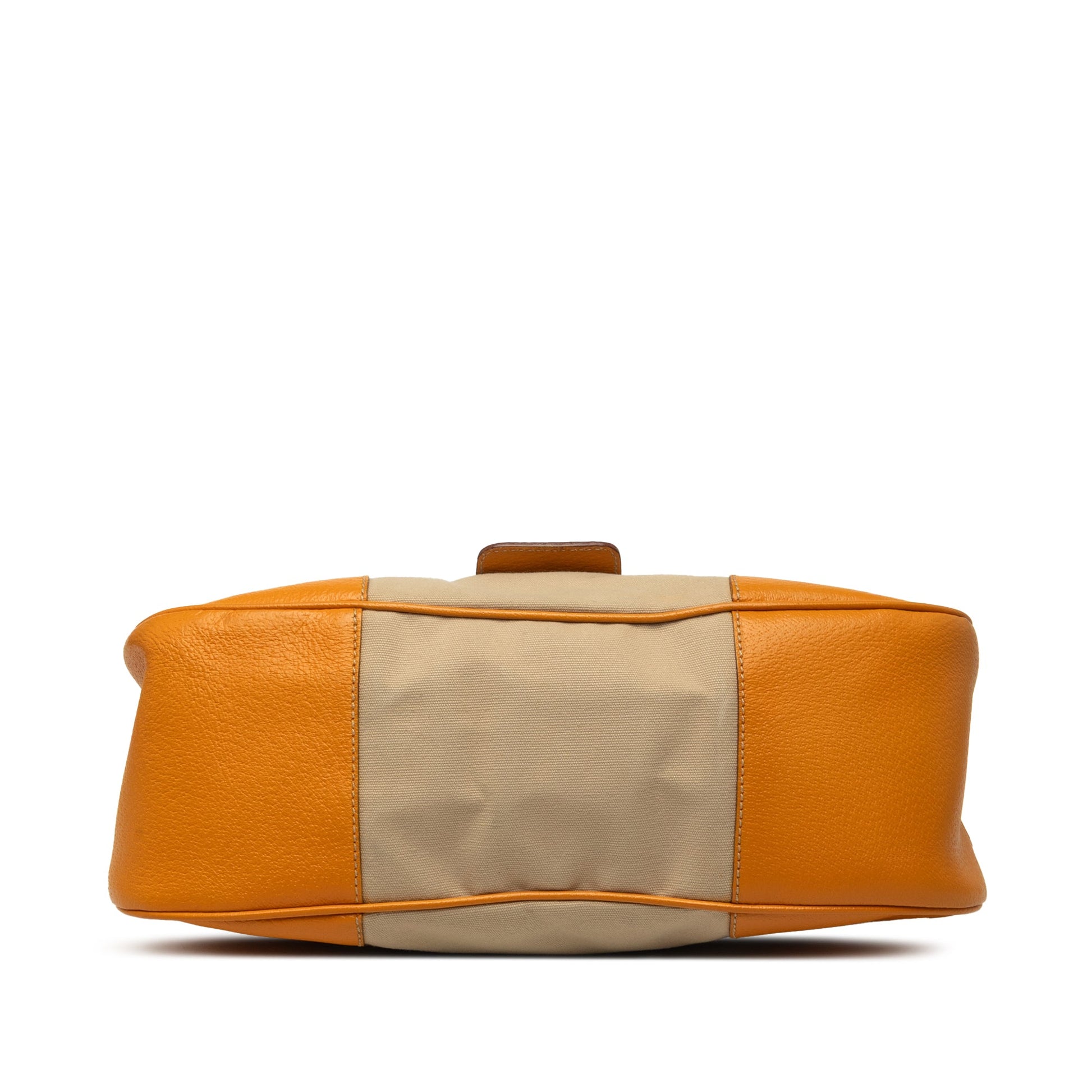 Prada Cinghiale Trimmed Canvas Canapa Moon Shoulder Bag