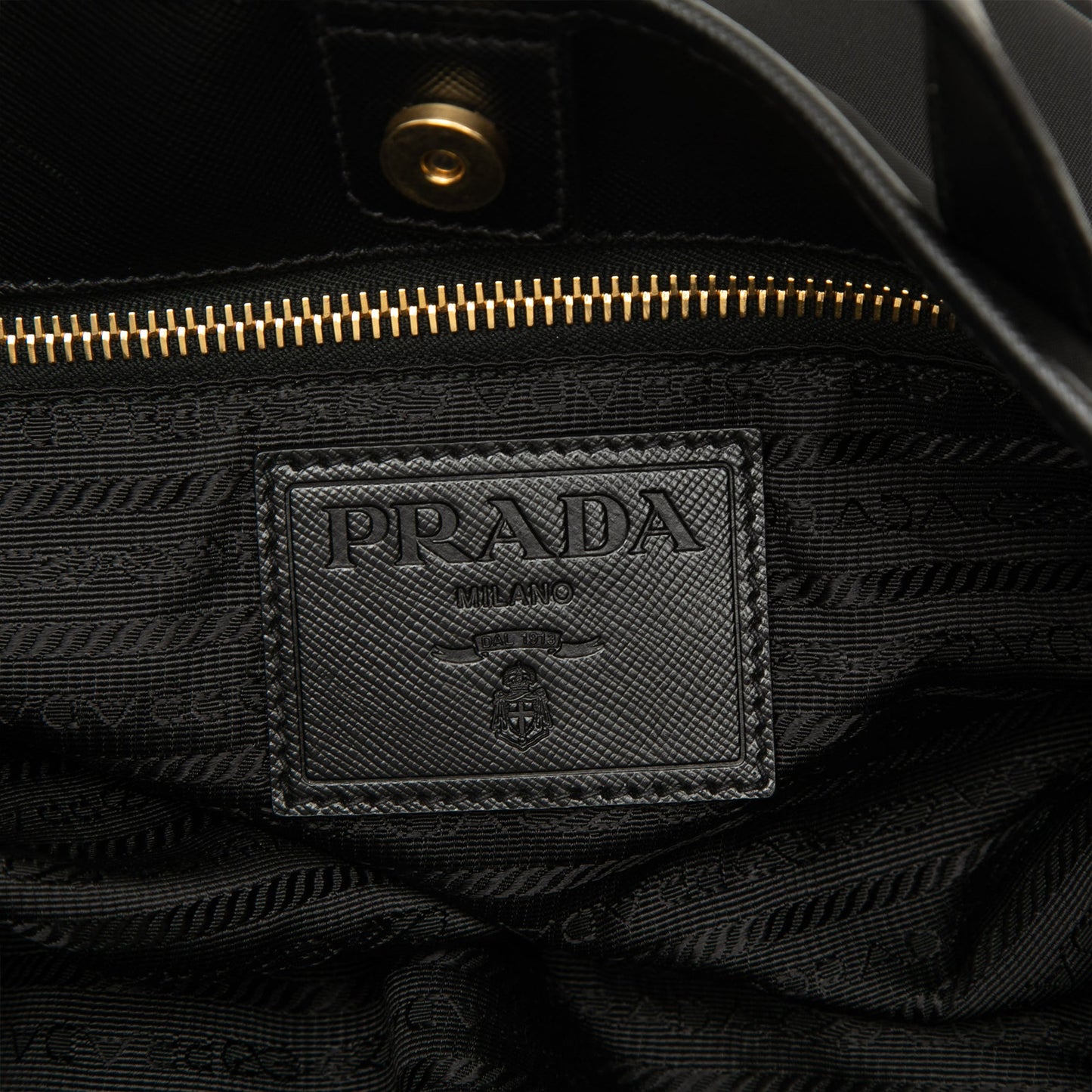 Prada Saffiano Trimmed Tessuto Animalier Dragon Satchel