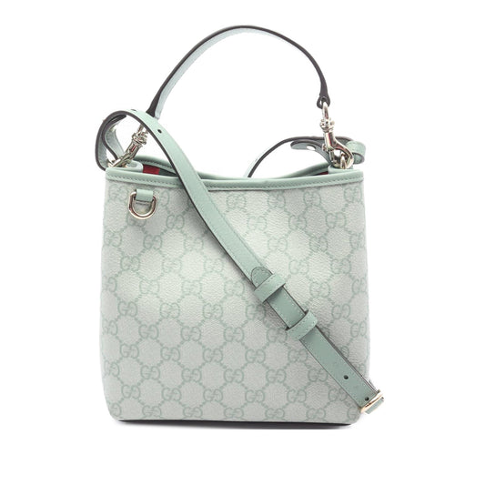 Gucci Small GG Supreme Emblem Bucket Bag