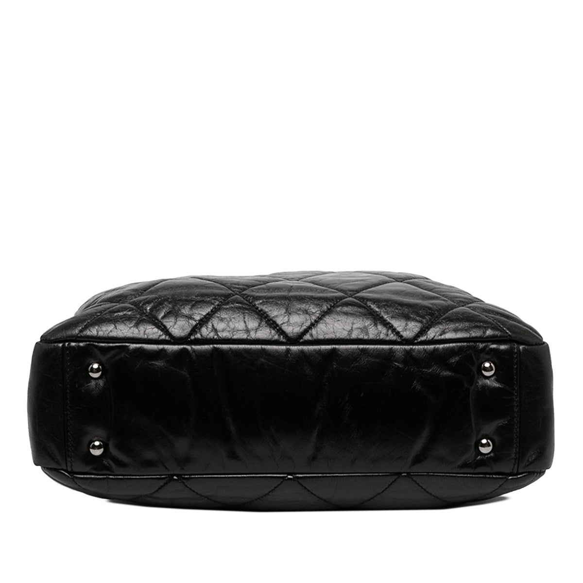 Chanel Quilted Glazed Calfskin and Tweed Portobello Tote — Black