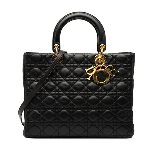 Dior Large Lambskin Cannage Lady Dior