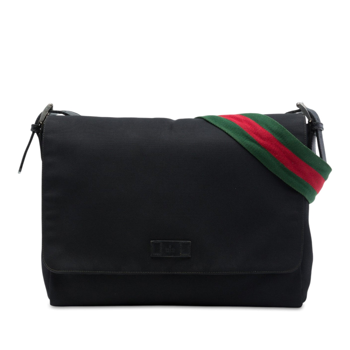 Gucci Techno Canvas Web Flap Messenger Bag