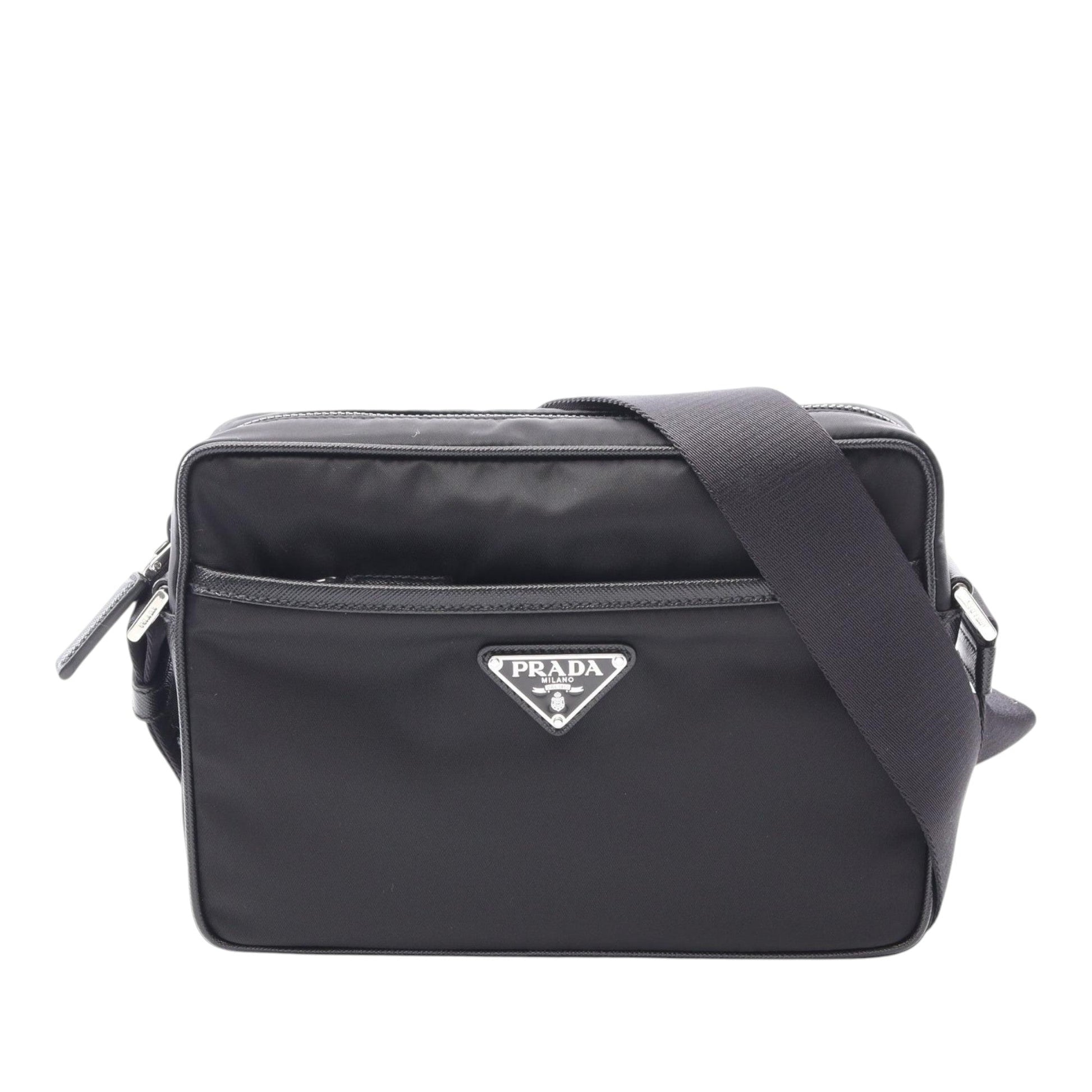 Prada Saffiano Trimmed Tessuto Camera Bag