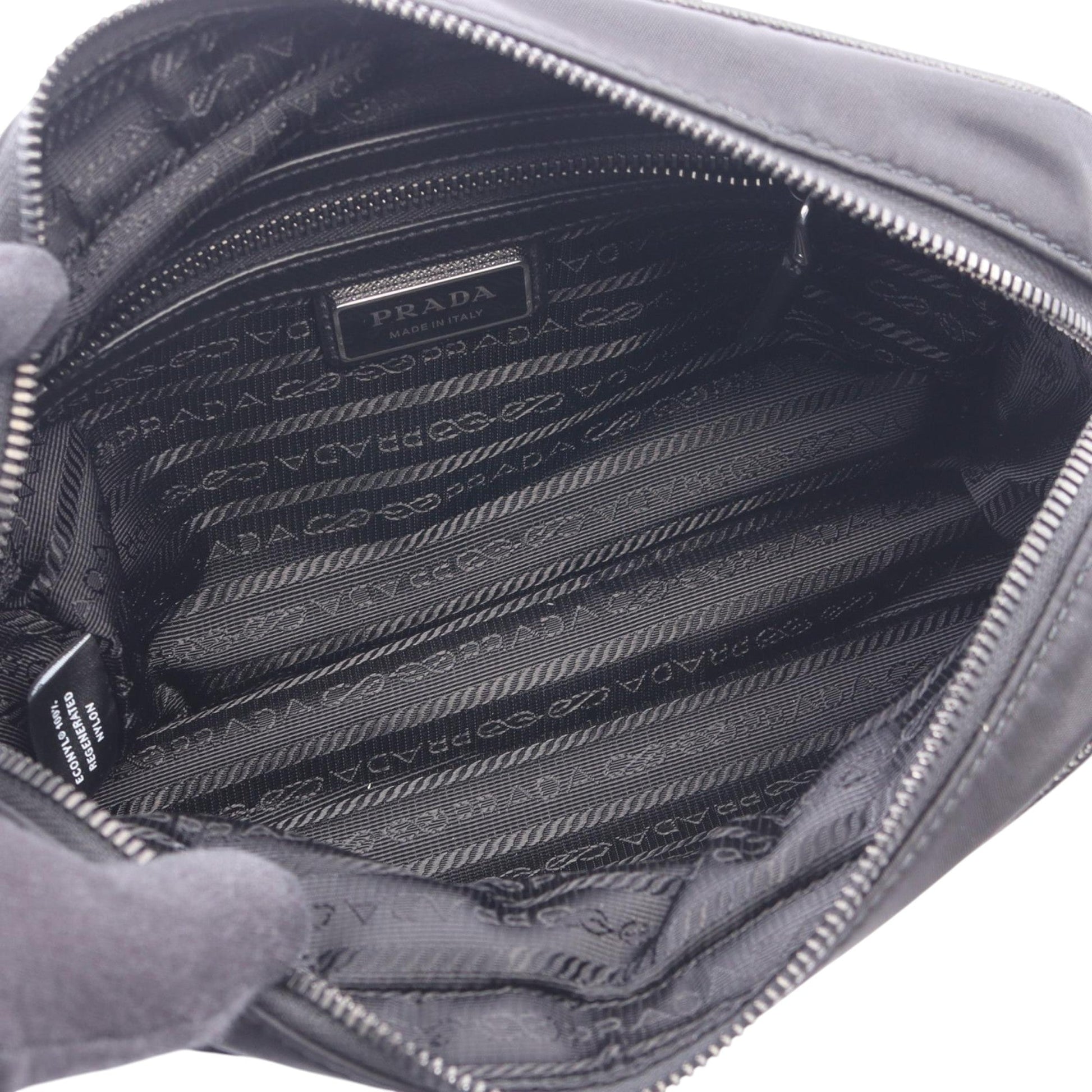 Prada Saffiano Trimmed Tessuto Camera Bag