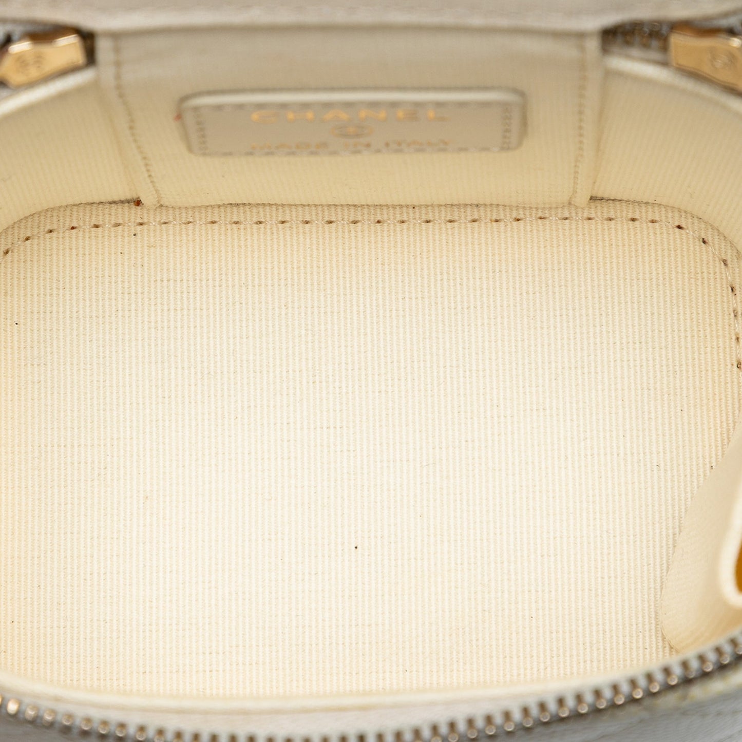 Chanel Mini CC Quilted Caviar Vanity Case with Chain