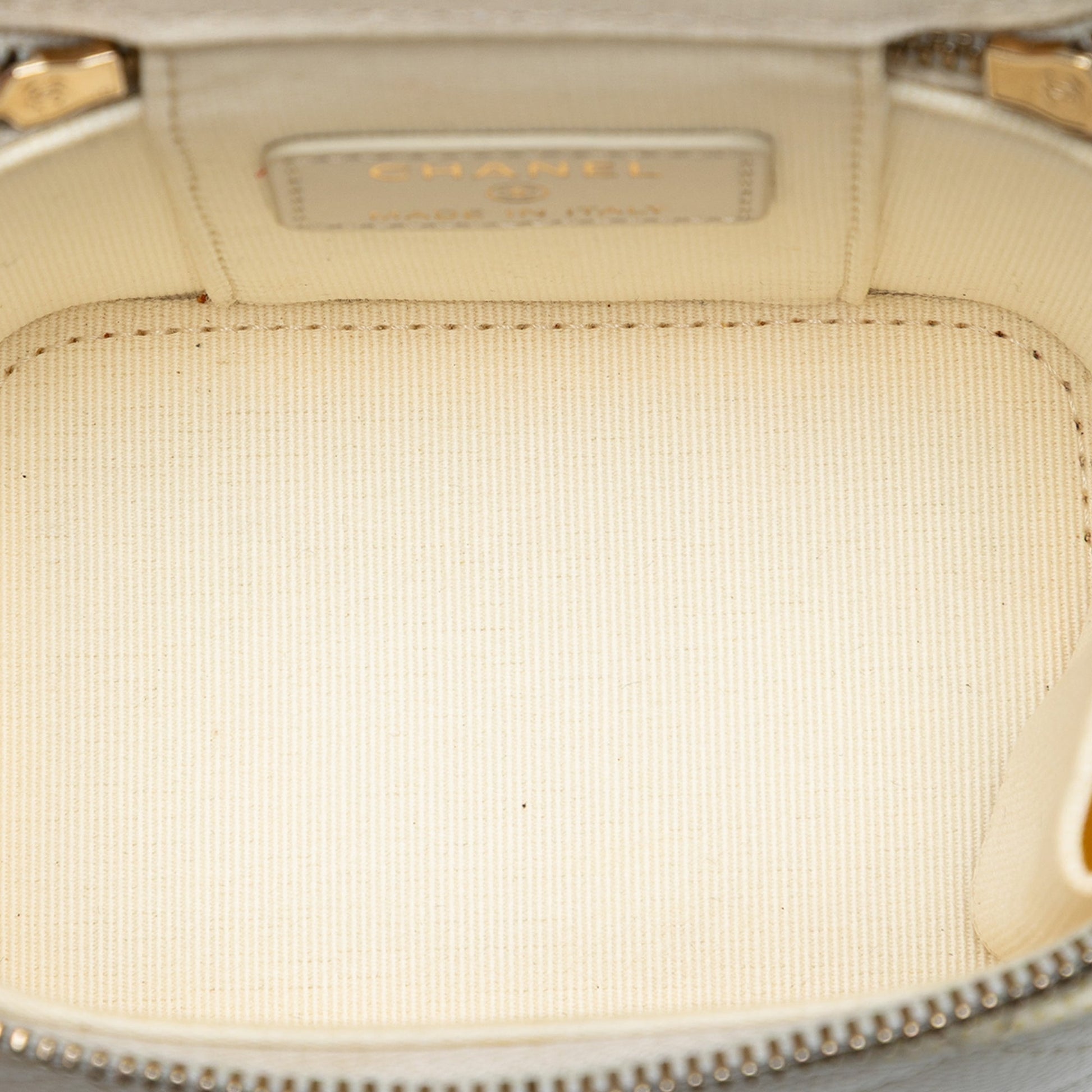 Chanel Mini CC Quilted Caviar Vanity Case with Chain