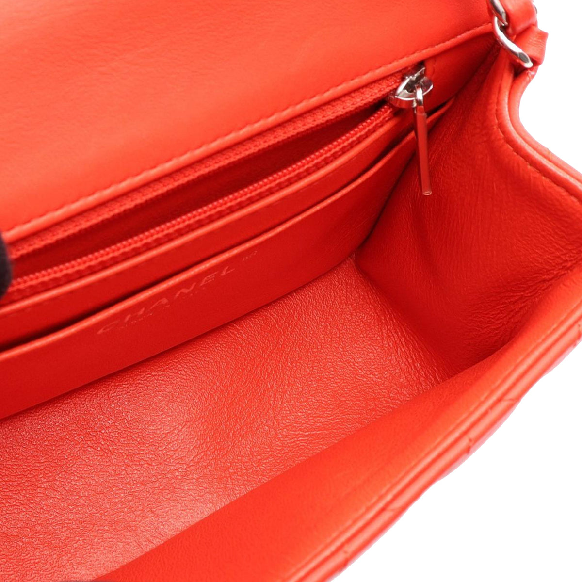 Chanel Mini Square Classic Lambskin Single Flap — Red