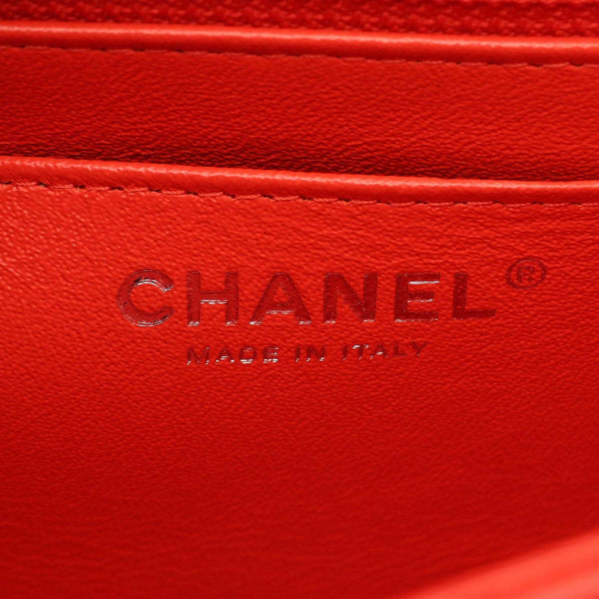 Chanel Mini Square Classic Lambskin Single Flap — Red