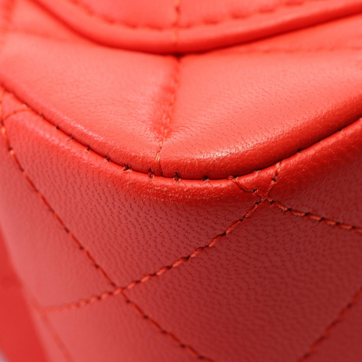 Chanel Mini Square Classic Lambskin Single Flap — Red