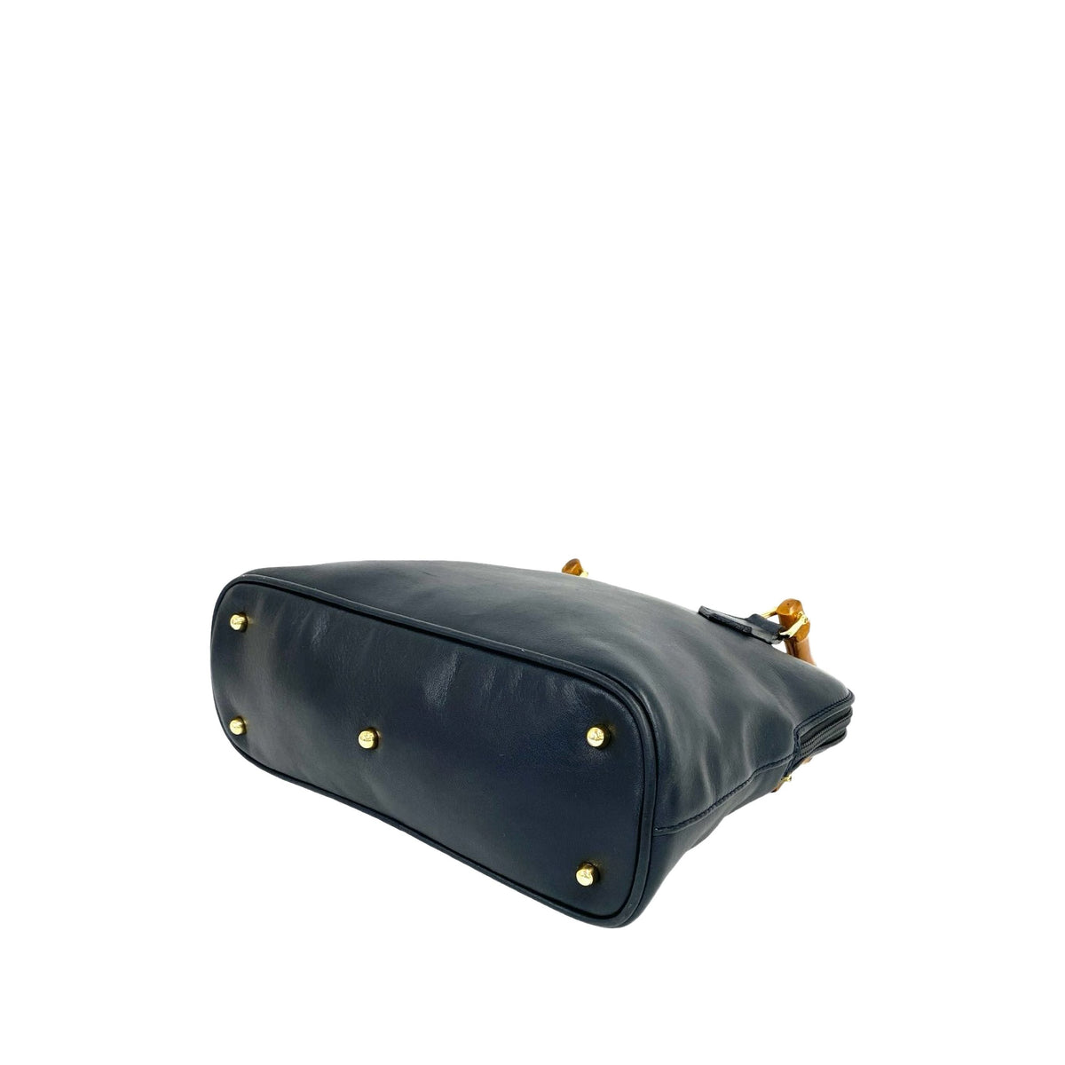 Gucci Calfskin Bamboo Satchel — Blue