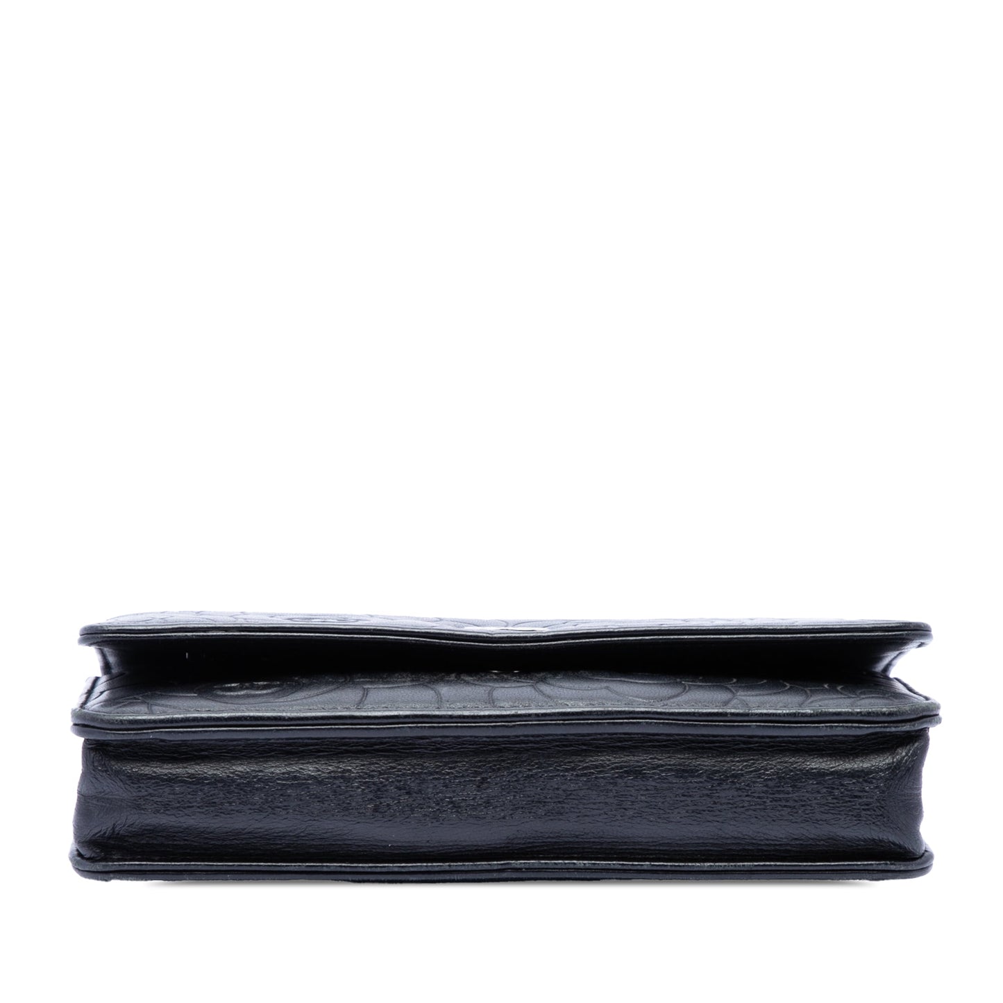 Chanel CC Embossed Lambskin Camellia Wallet On Chain