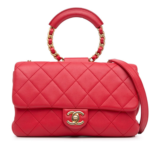 Chanel Medium Lambskin In The Loop Flap