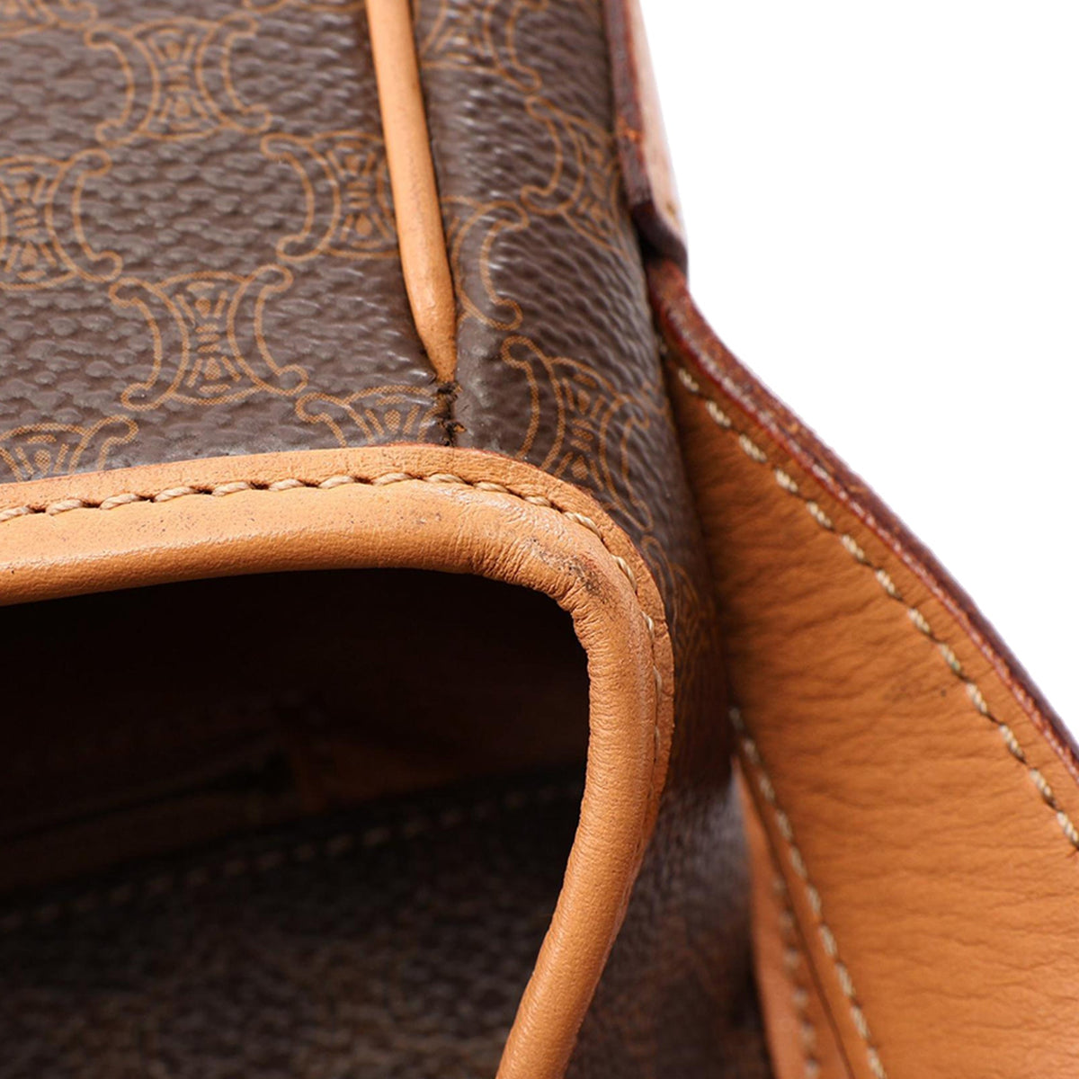 Celine Macadam Coated Canvas Crossbody — Brown